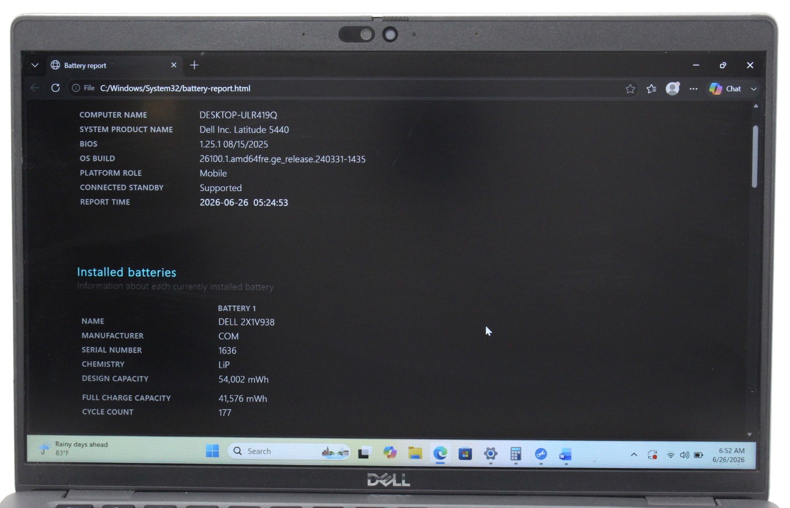 Dell Latitude 5440 14″ 512GB SSD 16GB RAM Win 11 Pro 1.7GHz i7-1355U; 6184138