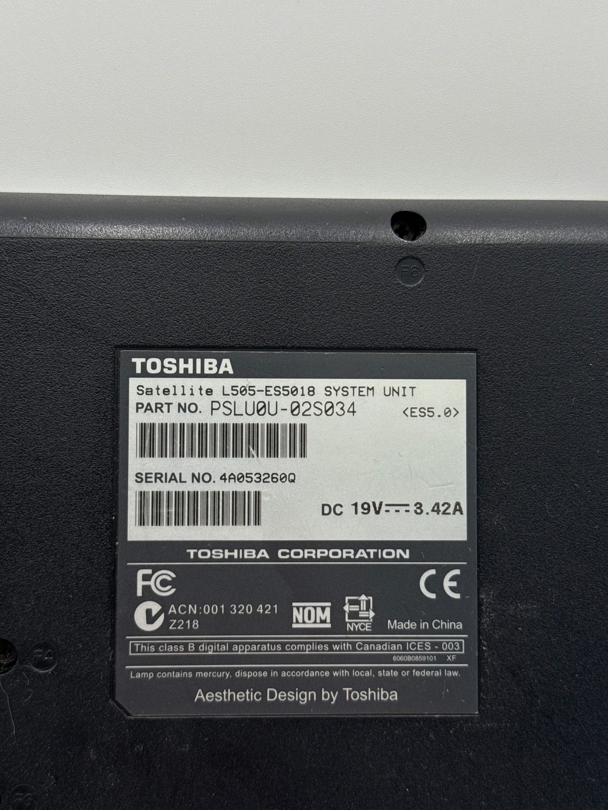 Toshiba Satellite L505-ES5018 15.6″ Intel Pentium – No Power