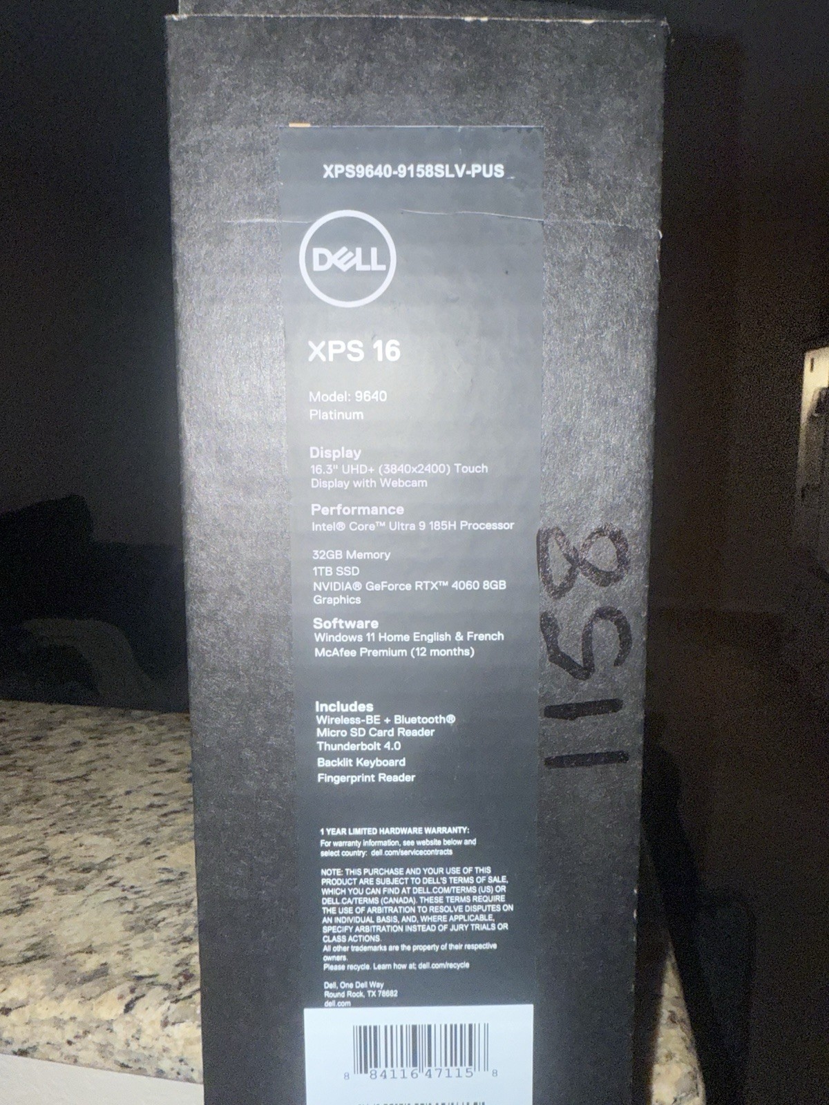 Dell XPS 16 9640 Intel Core Ultra 9 185H, 16-Core, 5.1 GHz, 16.3″, Silver