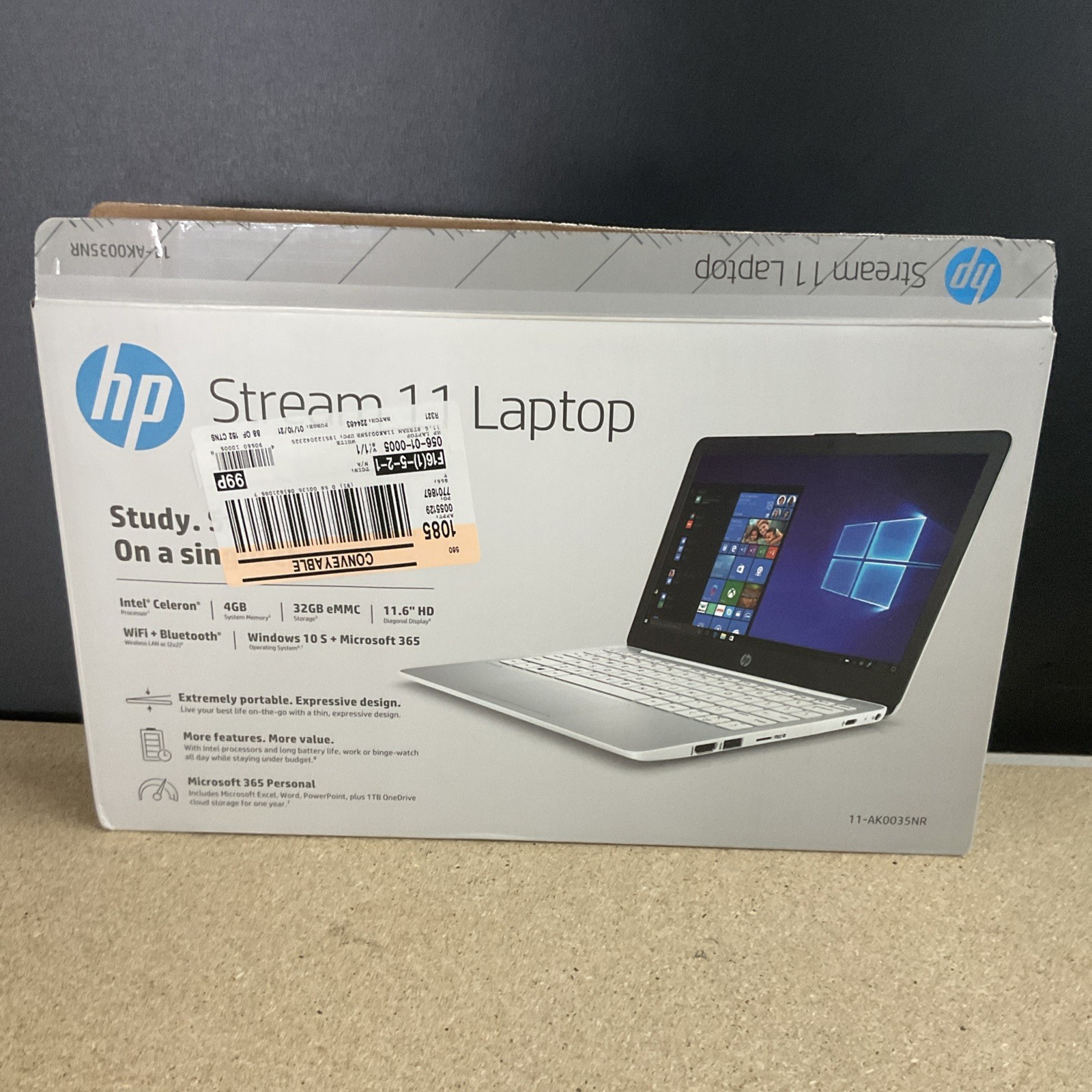 HP Stream 11.6 inch (32GB, Intel Celeron N, 1.10GHz, 4GB) Notebook/Laptop -…