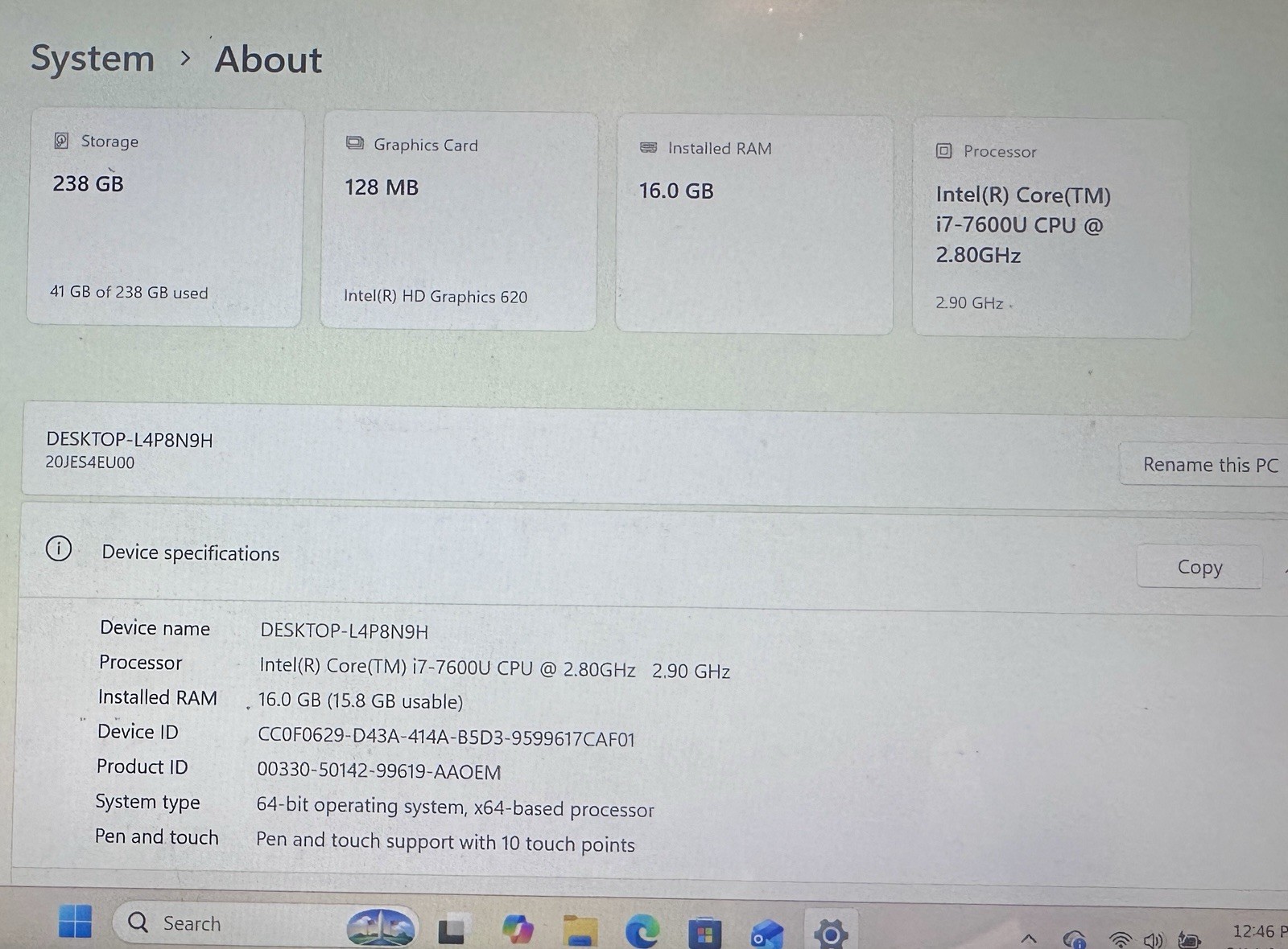 Lenovo ThinkPad X1 Carbon Yoga i7 7600U 2.80 GHz 16GB RAM 256GB SSD TouchScreen