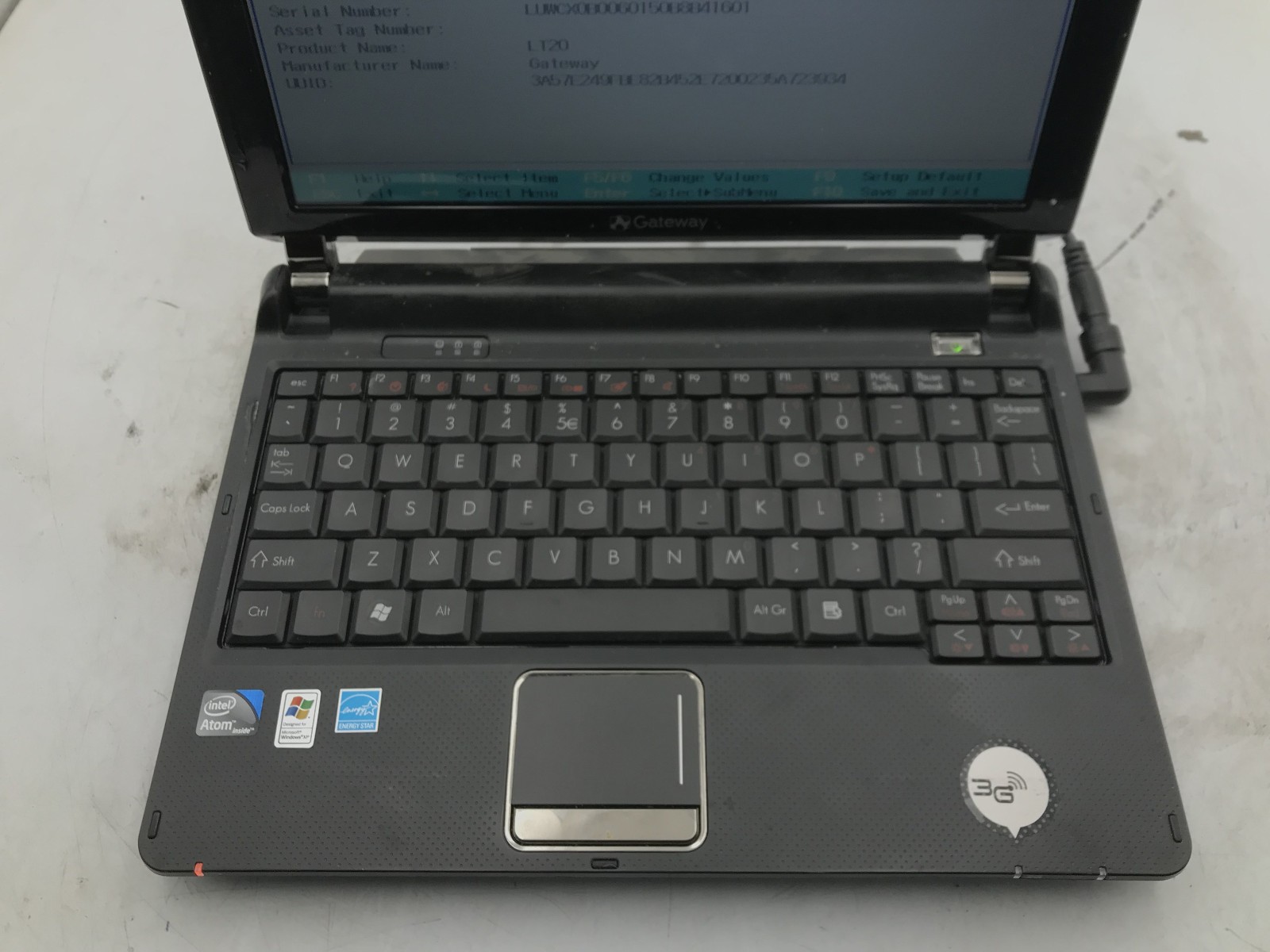 GATEWAY KAV60 – BOOTS TO BIOS – INTEL ATOM N270 – 1GB RAM – NO OS – READ DESC-BB