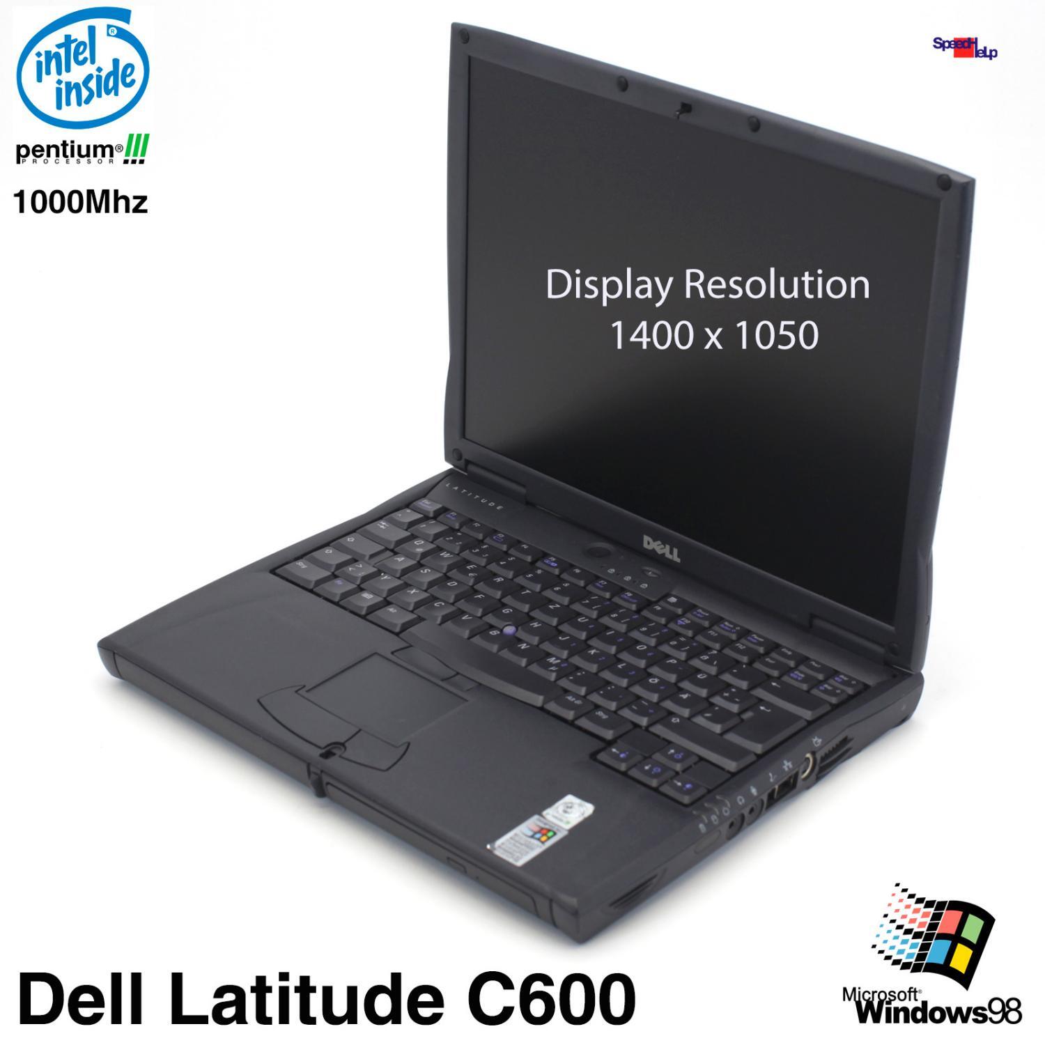 DELL LATITUDE C600 NOTEBOOK LAPTOP WINDOWS 98 PARALLEL LPT PENTIUM 1000MHZ 256MB