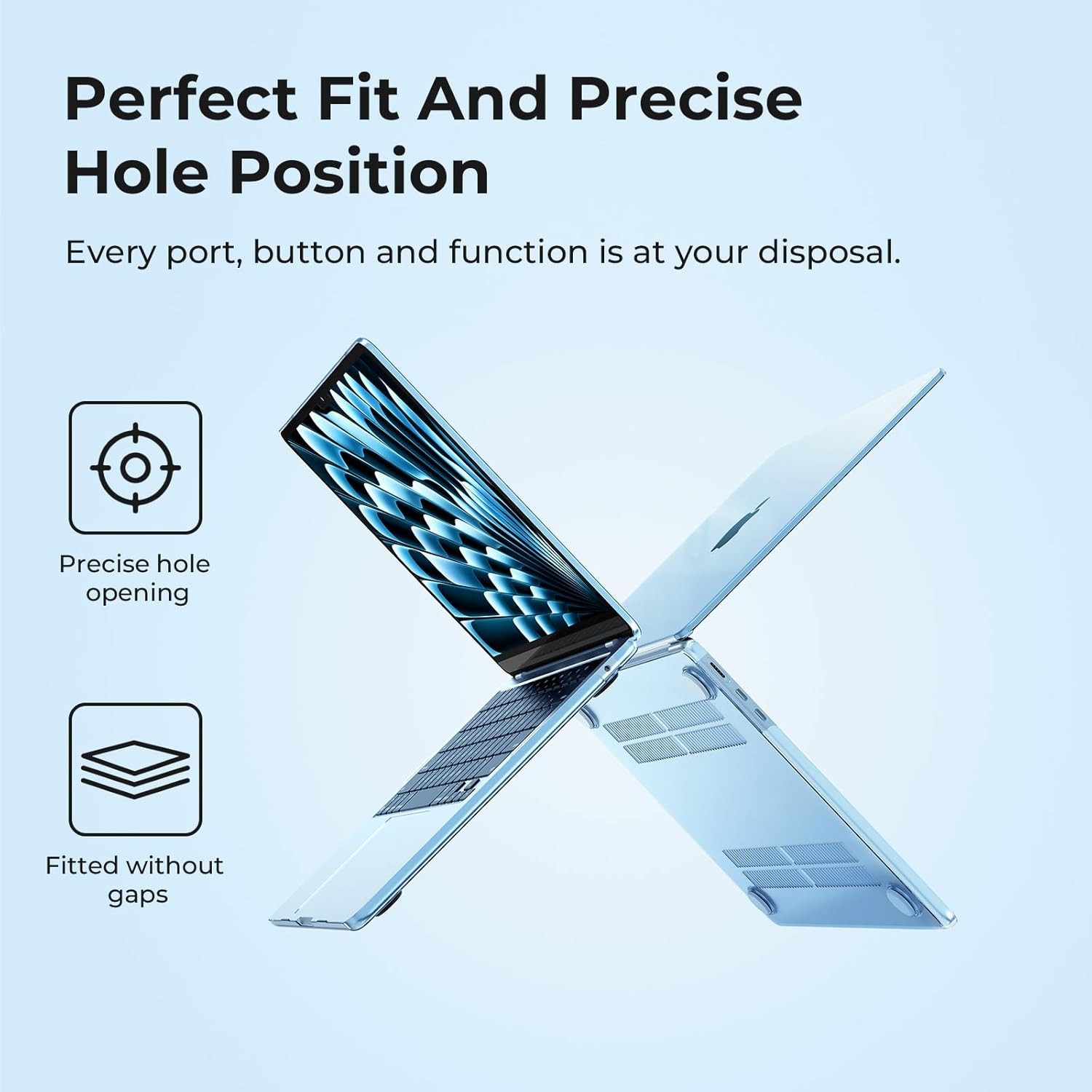 Case for MacBook Air 13 inch M5 2026-2022 M4 M3 M2 A3449 A3240 A3113 A2681, Sky