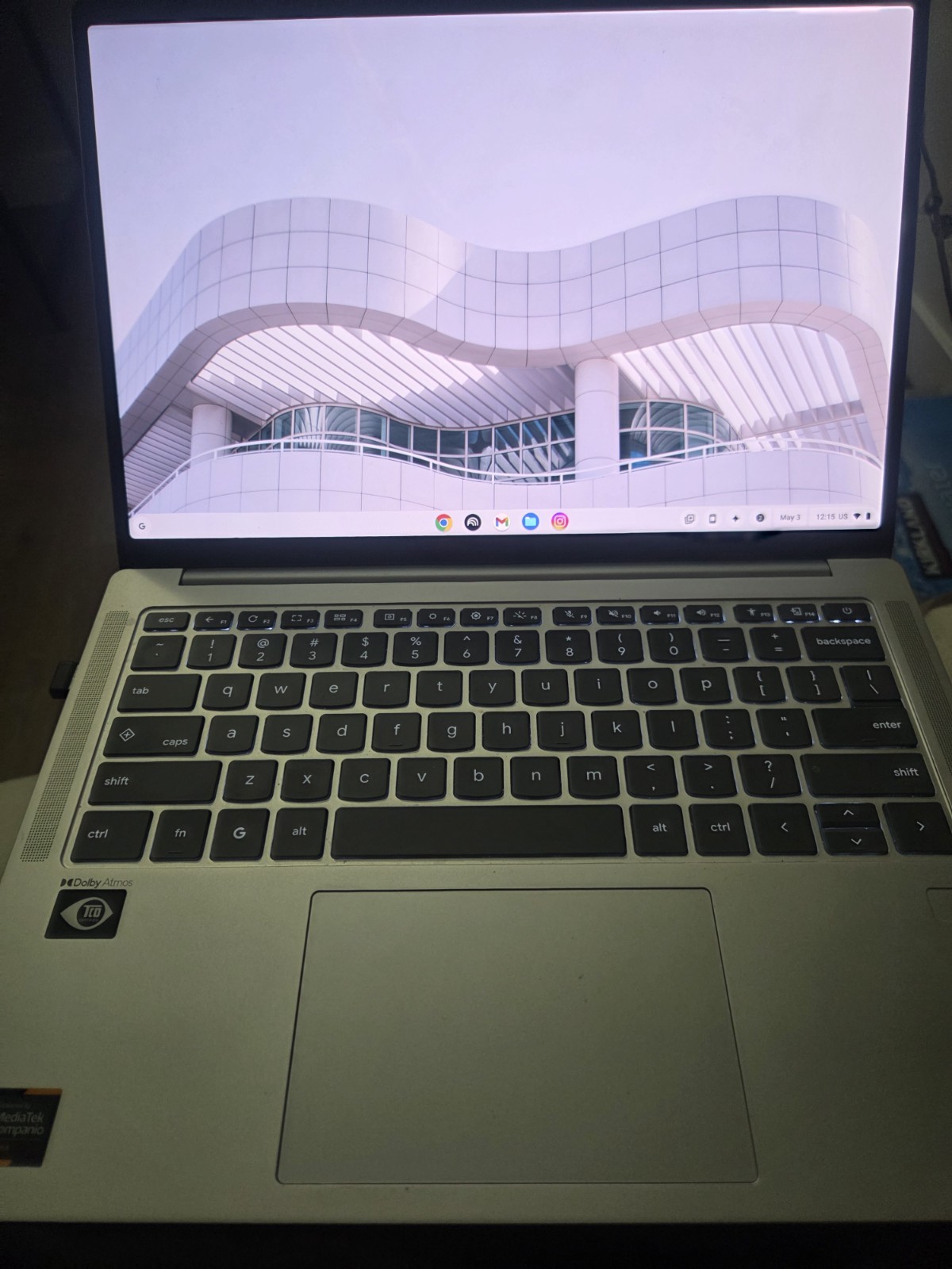 Lenovo Chromebook Plus MediaTek Kompanio 520 Laptop Silver Dolby Atmos Chrome OS