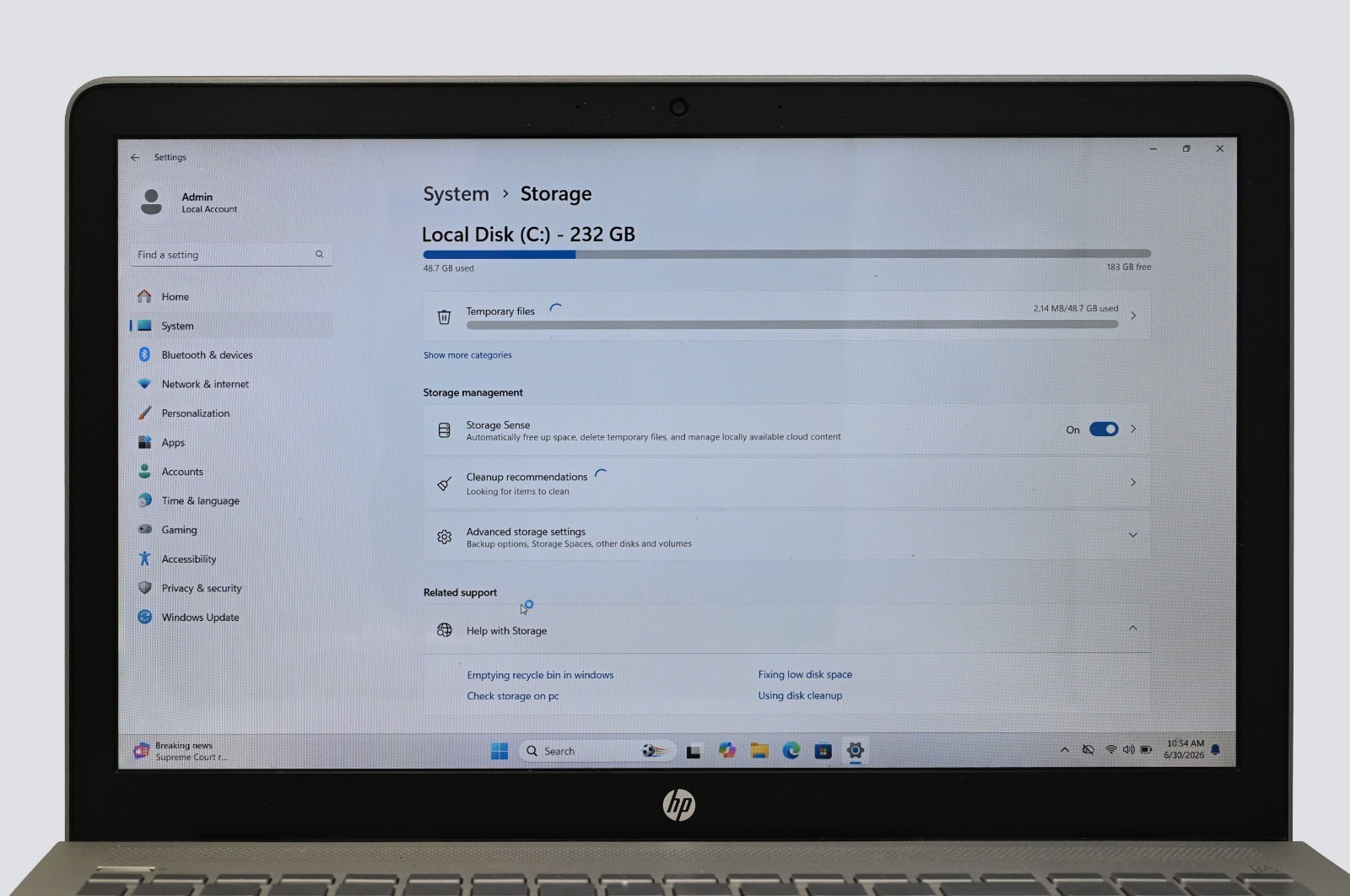 HP Pavillion Laptop 15-cc0xx i7-7500 2.7GHz 12GB RAM 256GB SSD Windows 11 Home