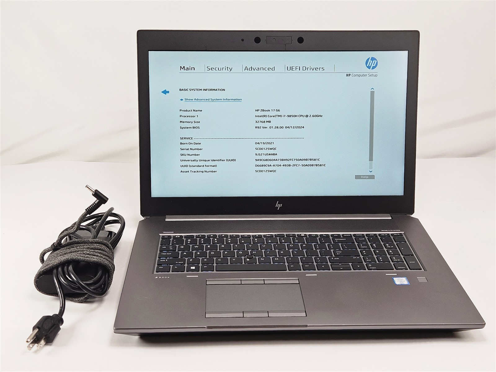 HP ZBook 17 G6 i7-9850H 32GB RAM 512GB SSD HDMI Thunderbolt 3 USB-C No OS