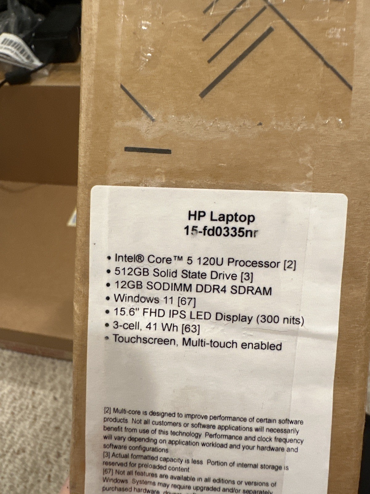 For the laptop in your photo — HP Laptop 15‑fd0335nr (12 GB RAM, 512 GB SSD,