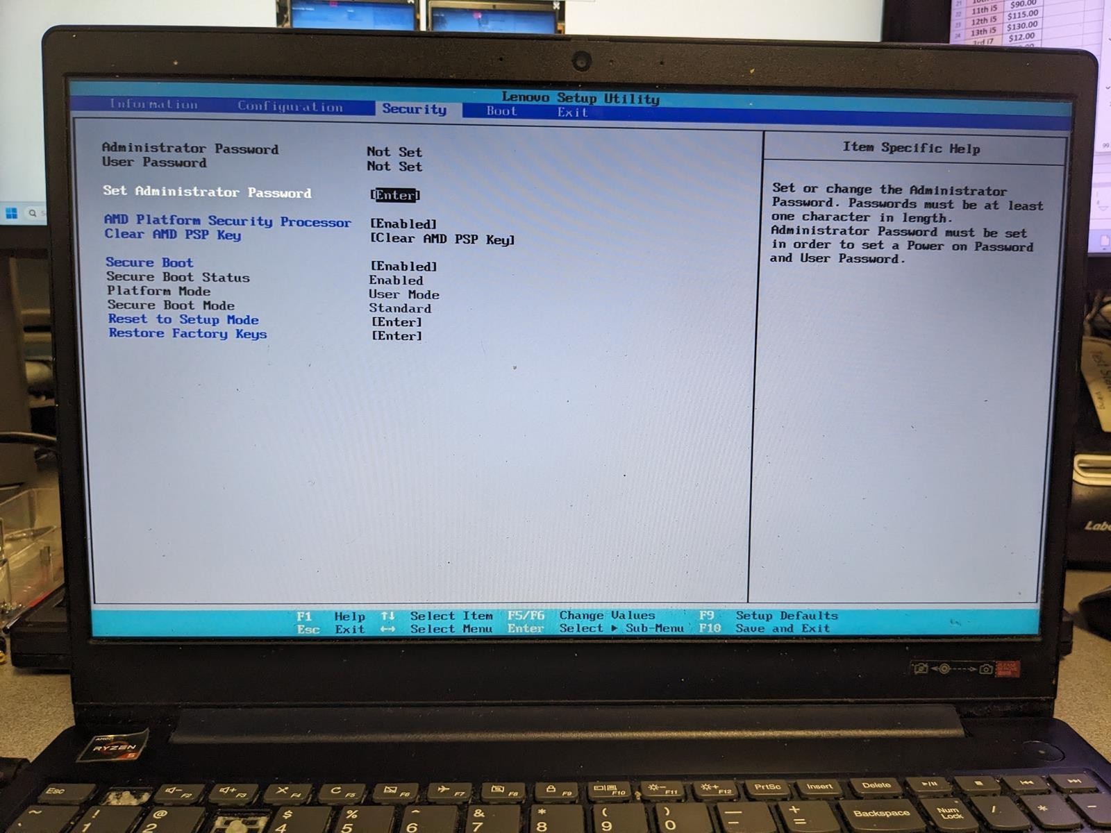 LENOVO IDEAPAD 3 15ADA05 RYZEN 5 3500U @ 2.1 GHz, 12 GB RAM, NO HDD/OS – (PARTS)