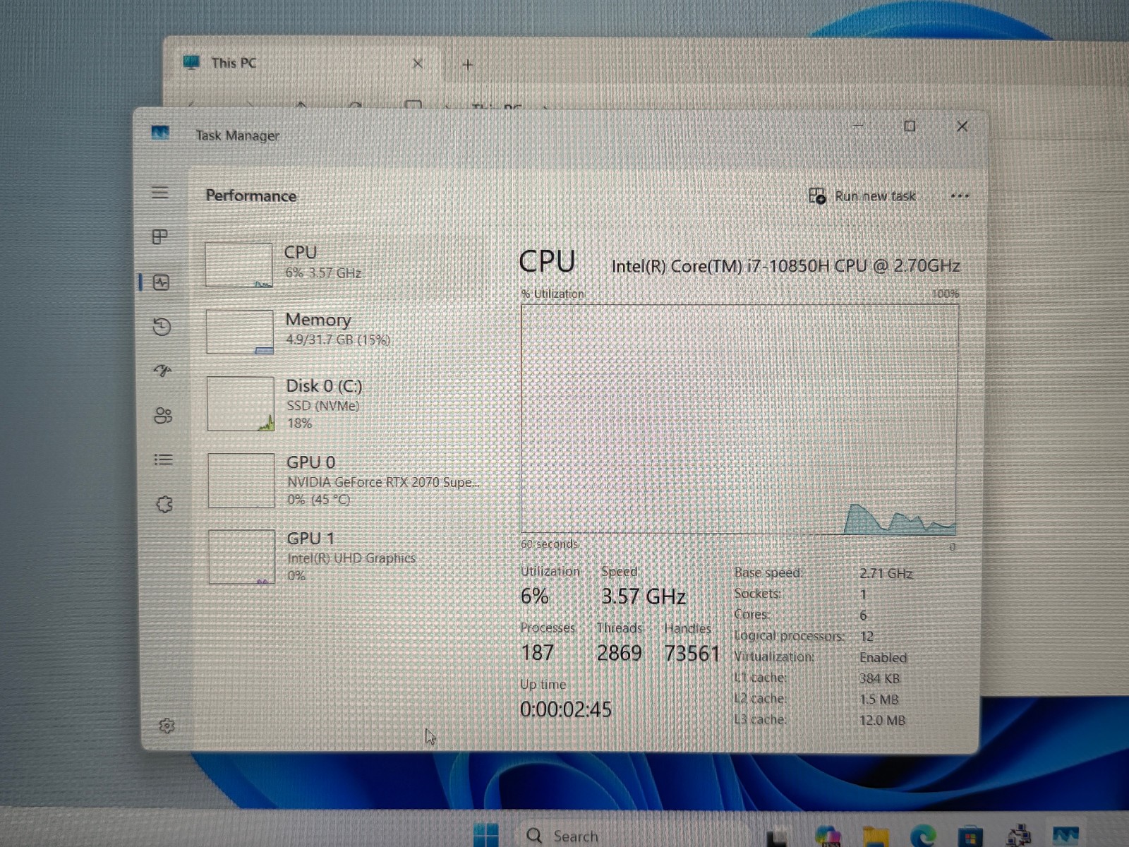 Lenovo ThinkPad T15g Gen 1 i7-10850H 32GB DDR4 512GB SSD NVIDIA RTX 2070 W11P