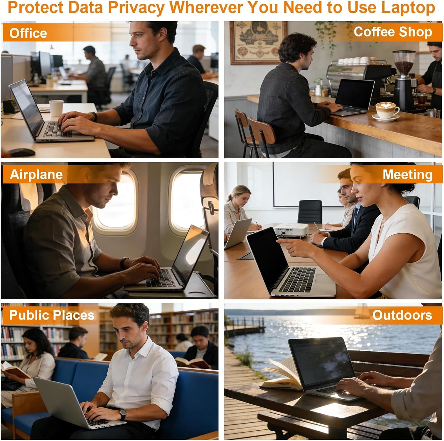 Privacy Screen Shield for 16 Inch 16:10 Laptops, Anti-Glare, Blue Light Blocking
