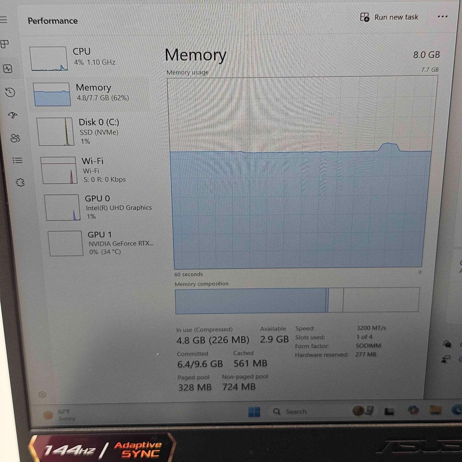 Asus TUF F15 FX506H 15.6″ i5-11400H 2.6GHz 8GB RAM 512GB SSD GeForce RTX 2050