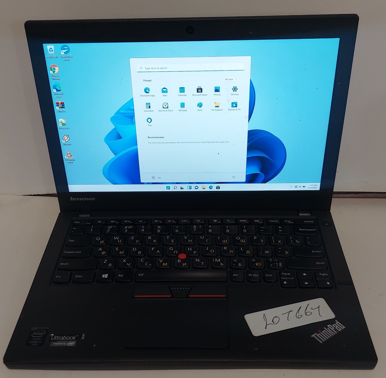 LENOVO ULTRABOOK THINKPAD X250 i7 256SSD 8 RAM GOOD CONDITION