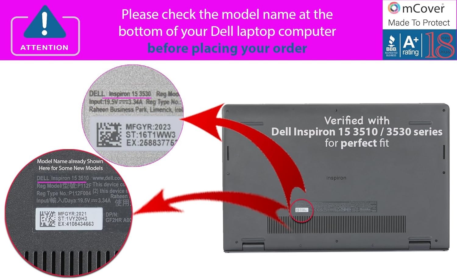 Case Compatible ONLY for 2021-2023 15.6″ Dell Inspiron 15 3510 3511 3515 3520 35