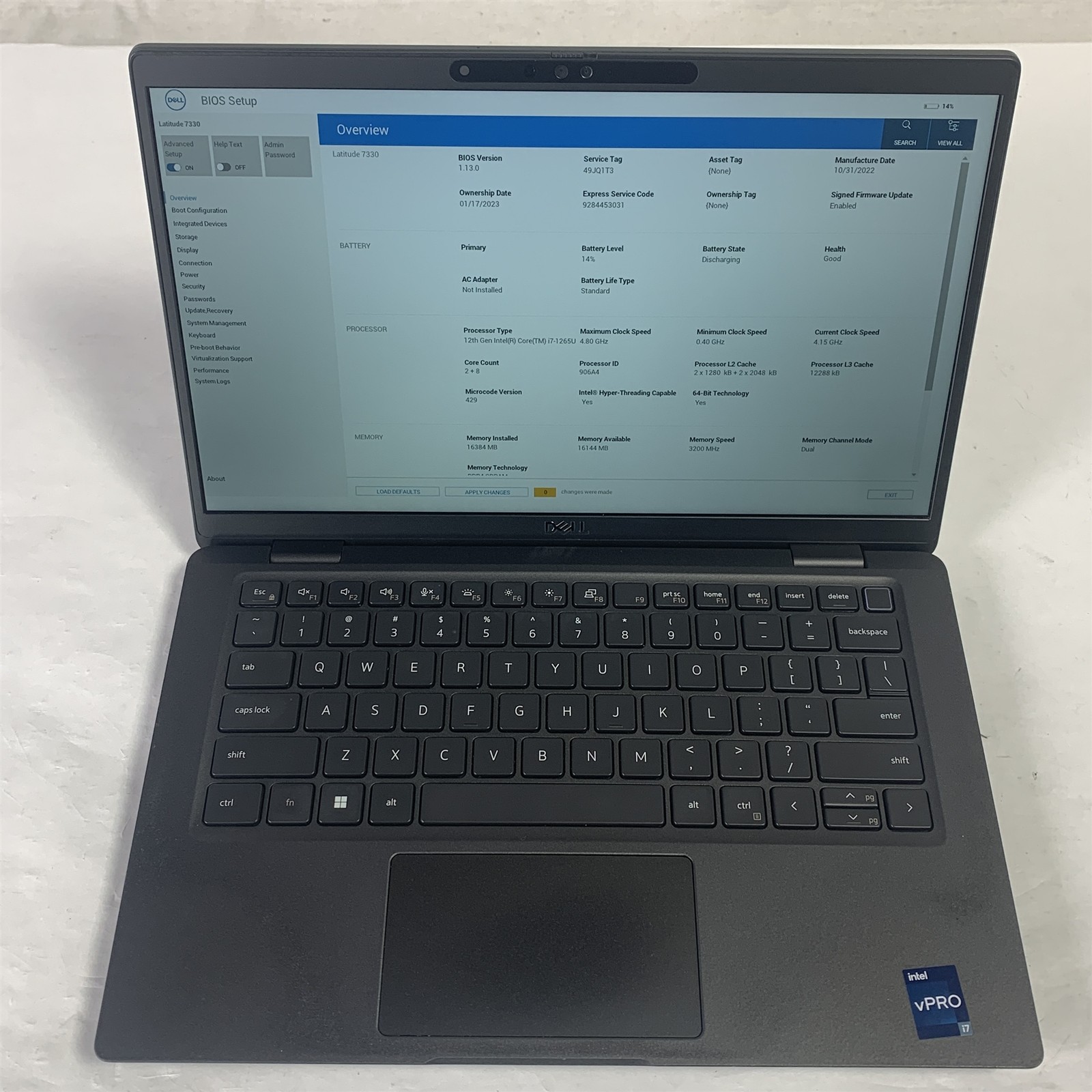 Dell Latitude 7330 13.3″ Laptop i7-1265U 1.8GHz 16GB 512GB NVMe SSD – Win 11