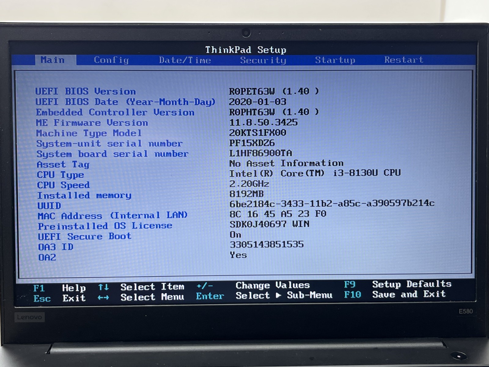 Lot(4) Lenovo Thinkpad 15.6″ i3-8130U@2.20GHz 8GB NO SSD/ NO OS BIOS TESTED*Read