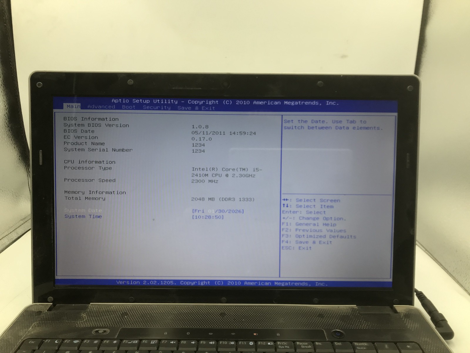 NEXLINK SP15RR UMA – BOOTS TO BIOS – INTEL I5 2410M – 2GB RAM – READ DESCRIP -BB