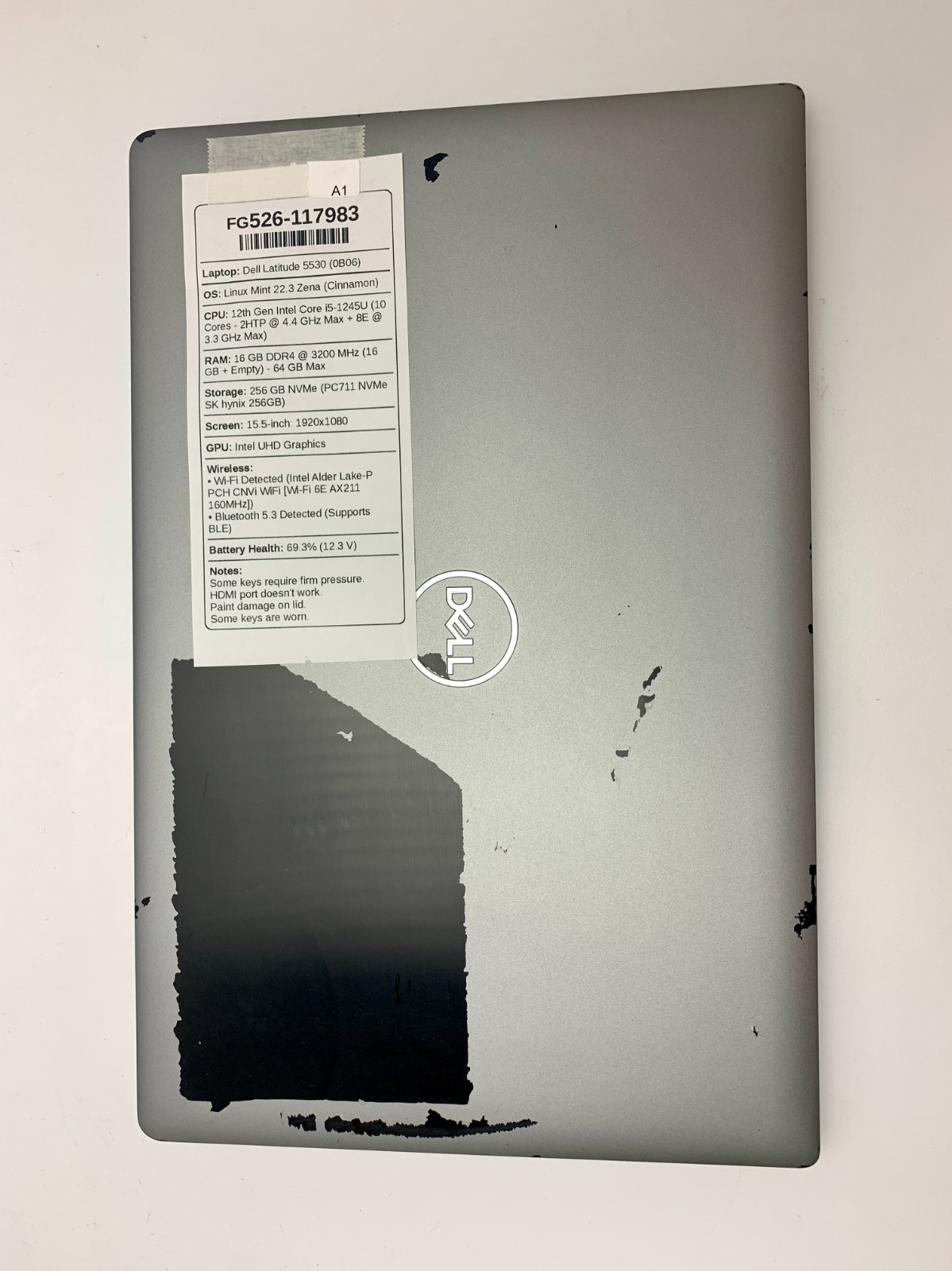 Dell Latitude 5530 | i5-1245U | 16GB RAM | 256GB NVMe | LINUX | READ
