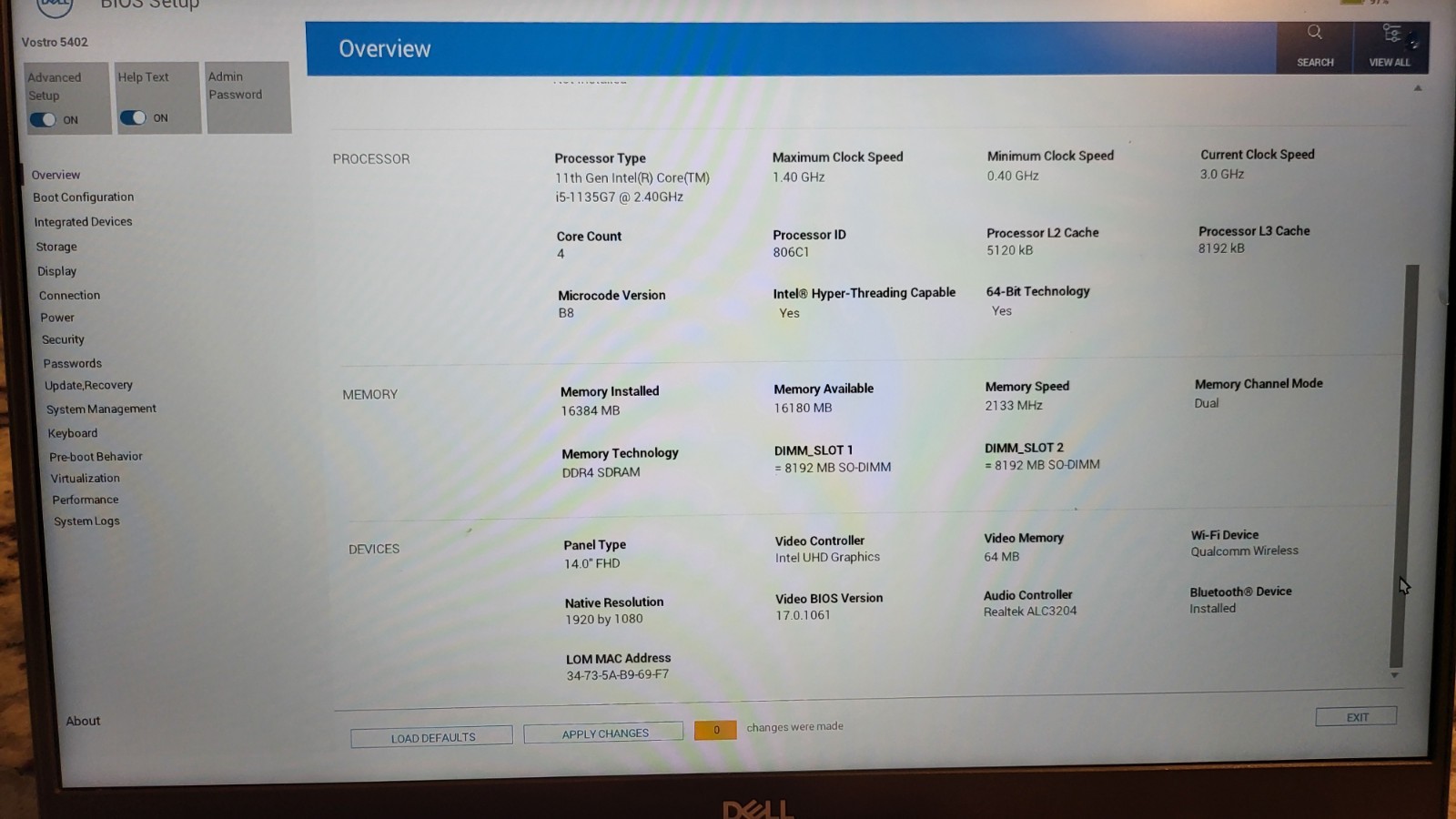 Dell Vostro 5402 14″ Laptop i5-1135G7 512GB SSD 16GB RAM Win 11 Pro