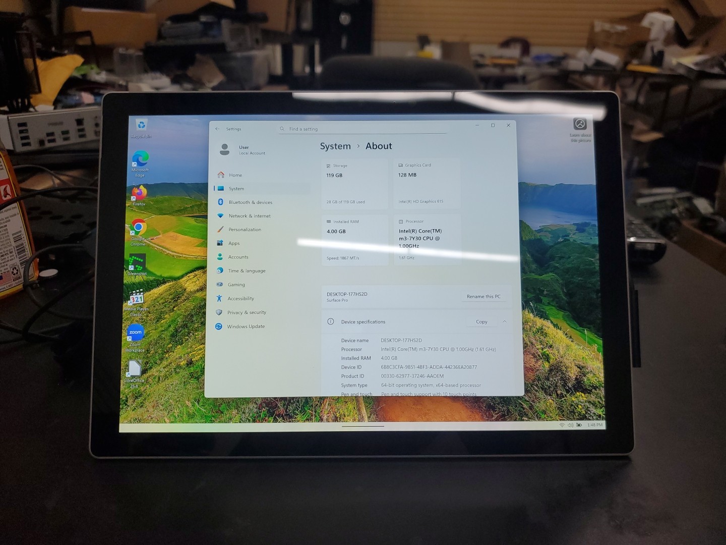 Microsoft Surface Pro (M3-7Y30, 4gb RAM 128gb SSD, W11Pro) 111225-6