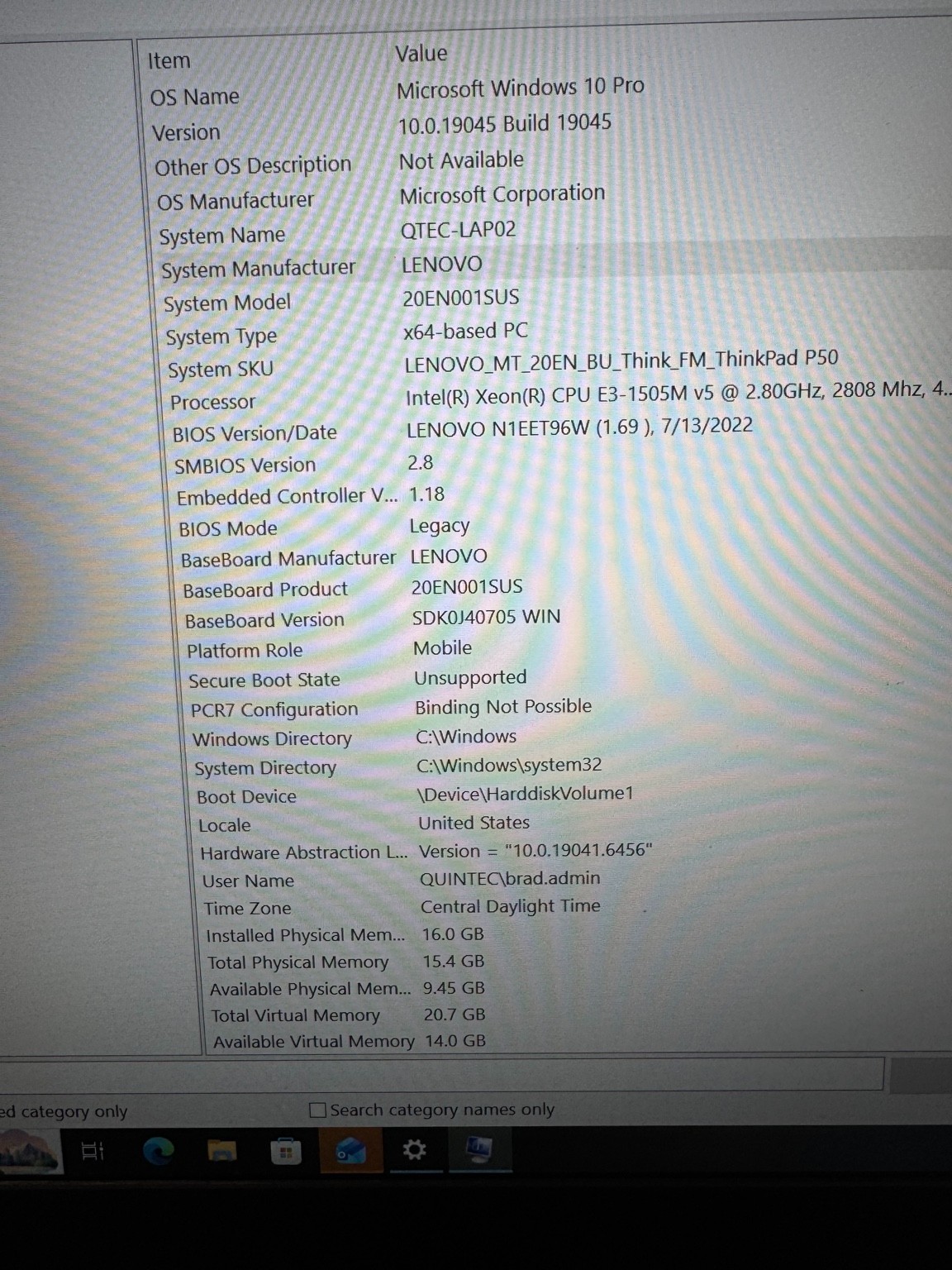 Lenovo ThinkPad P50 Xeon E3-1505M v5 16GB RAM 256GB SSD Quadro M2000M Win10 Pro