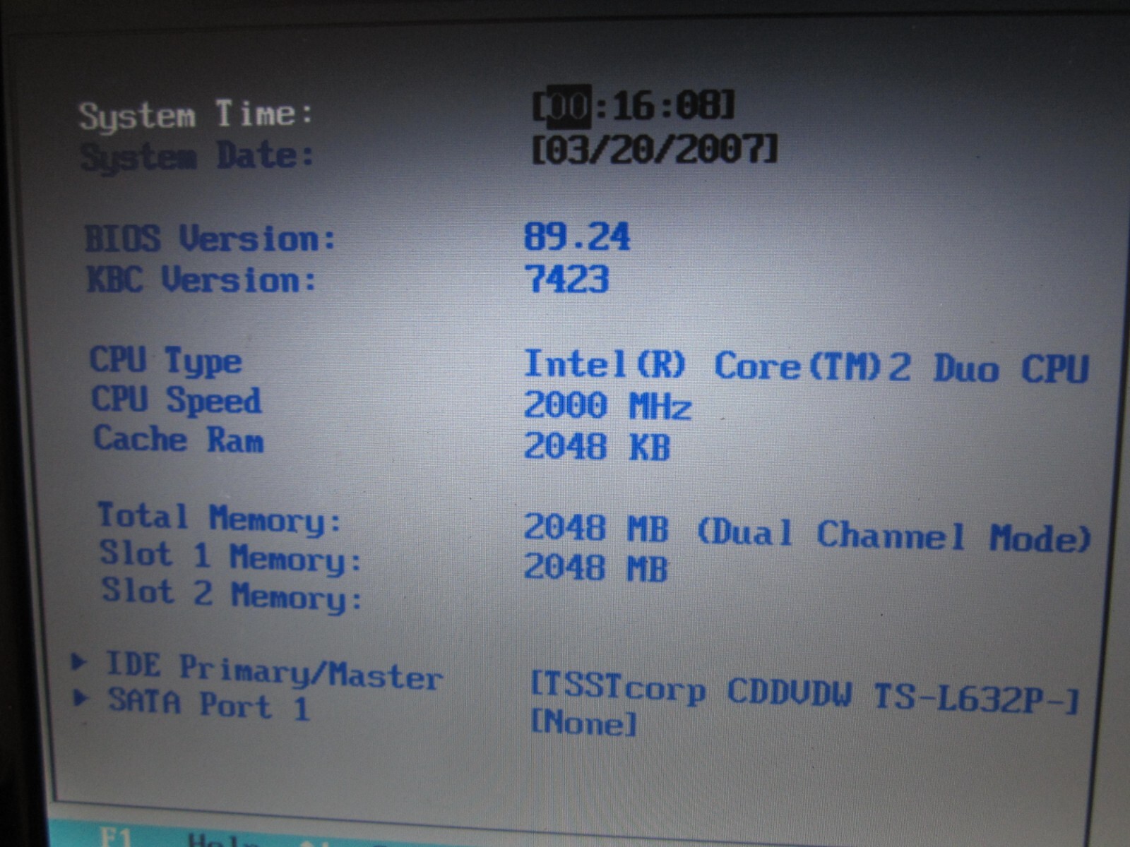 FOR PARTS – BLUE GATEWAY T-6836 W350I T-SERIES Laptop 2GBRAM NoHD BOOTS TO BIOS