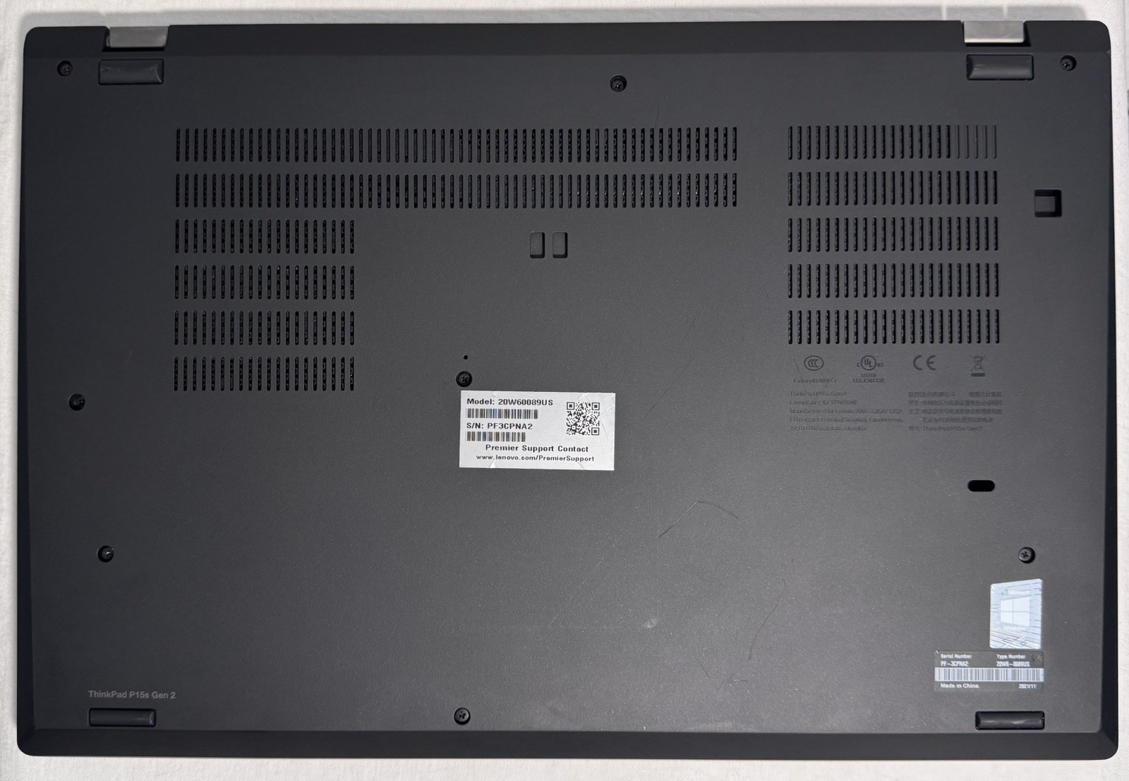 LENOVO ThinkPad P15s Gen2i i7 15.6″ 32GB RAM 512GB SSD WIN11P NVIDIA T500