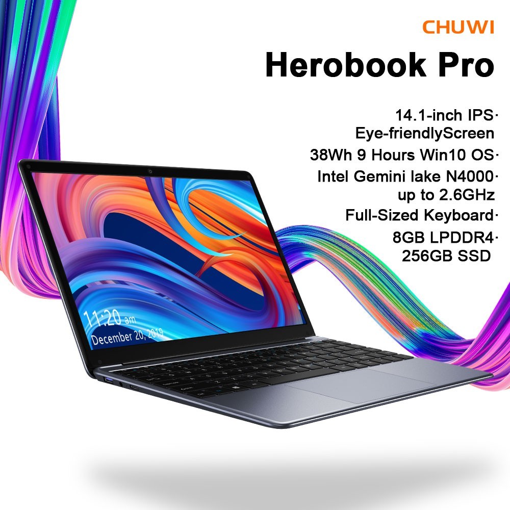 CHUWI Laptop 14” HD Intel Celeron N4000 8GB 256GB SSD Webcam Windows 11 H