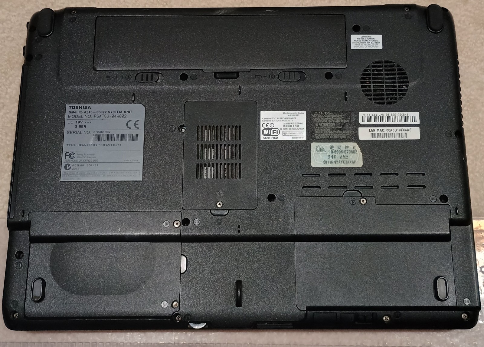 Toshiba Satellite A215 laptop Windows 7 Pro & Open DOS Dual Boot, Works Great!