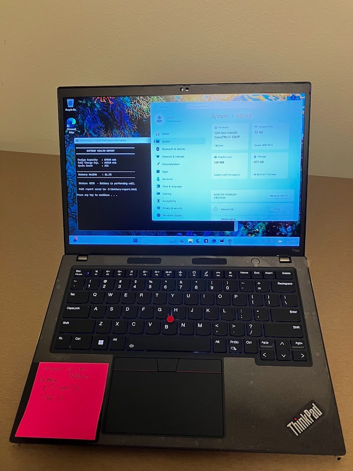 Lenovo ThinkPad T14s (Gen3) i7 with 32GB RAM, 512GB NVME and Win11 pro