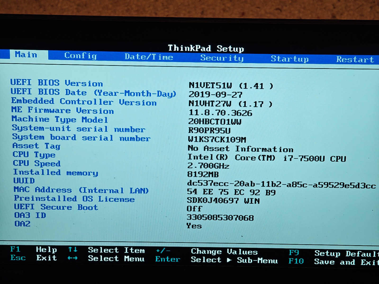 Lenovo ThinkPad P51s – NO BOOT DRIVE, 8GB RAM, Intel i7-7500u