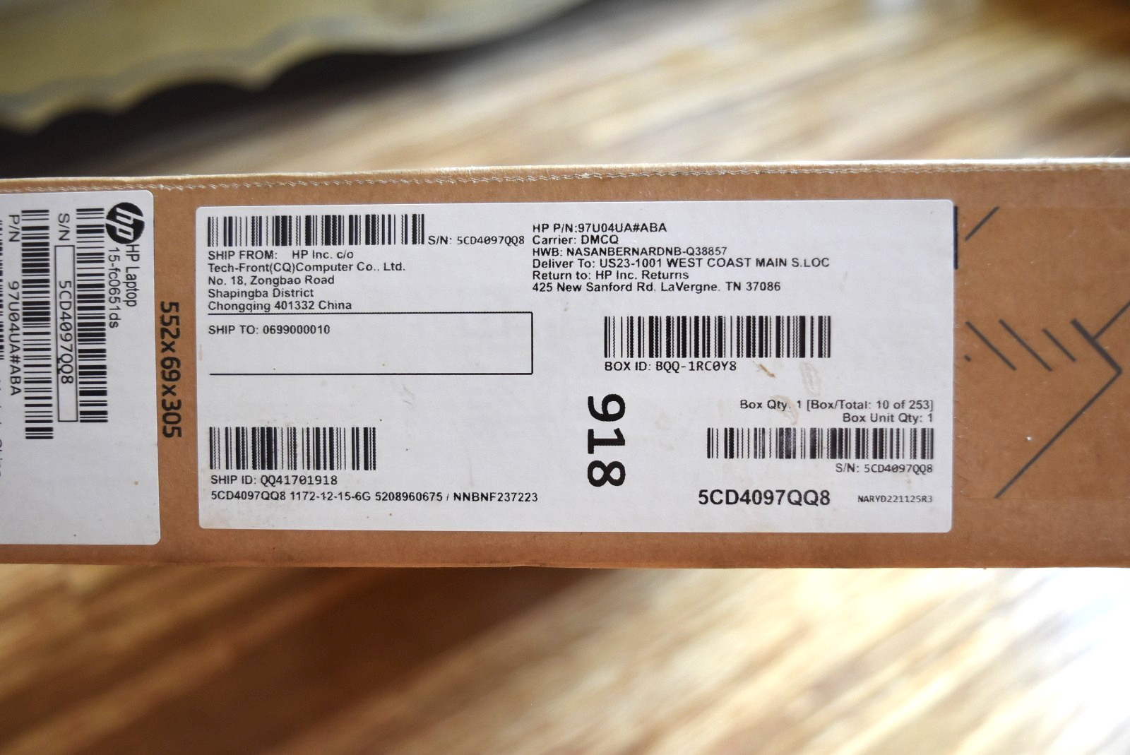 HP 15-fc0651ds 15.6in Laptop AMD 7120u 4gb MEM 128gb SSD Win11 NIB
