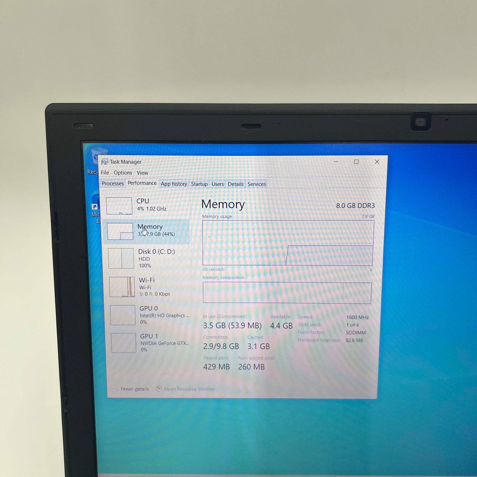 MSI MS-16GH 15″ Core i7 2.6GHz 8GB 1TB GTX 950M Laptop Used B