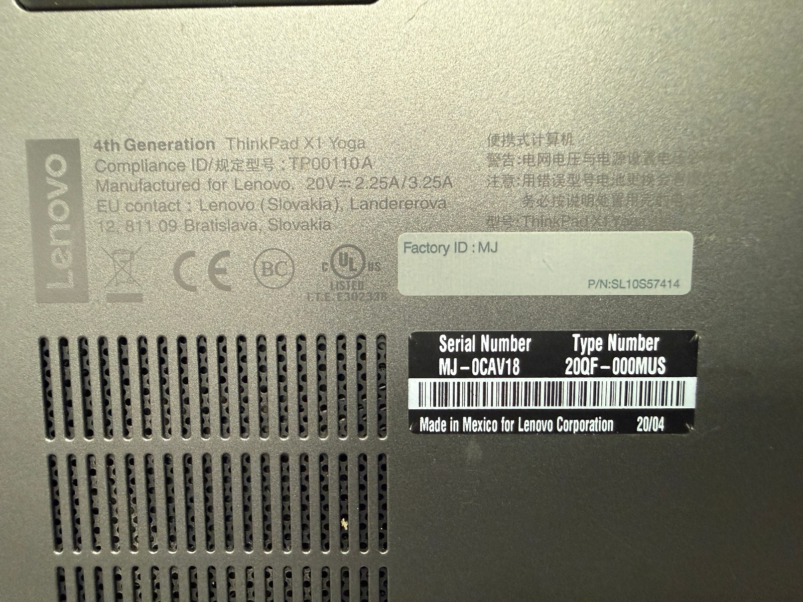 Lenovo ThinkPad X1 Yoga4Th Gen Touch Laptop 13.3″ Core i5 8GB RAM 256GB Storage