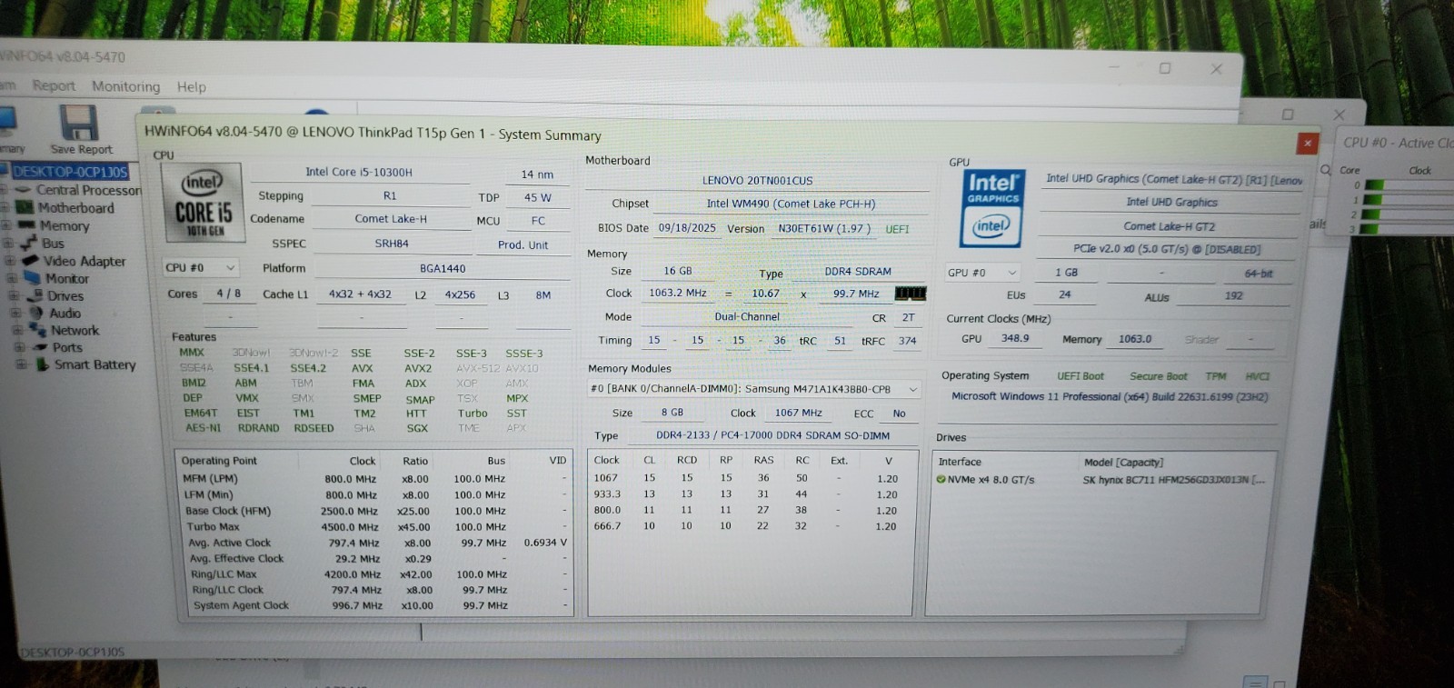Lenovo ThinkPad T15p Laptop Gen 1 Intel i5-10th Gen 2.5GHz 8GB RAM 256GB SSD
