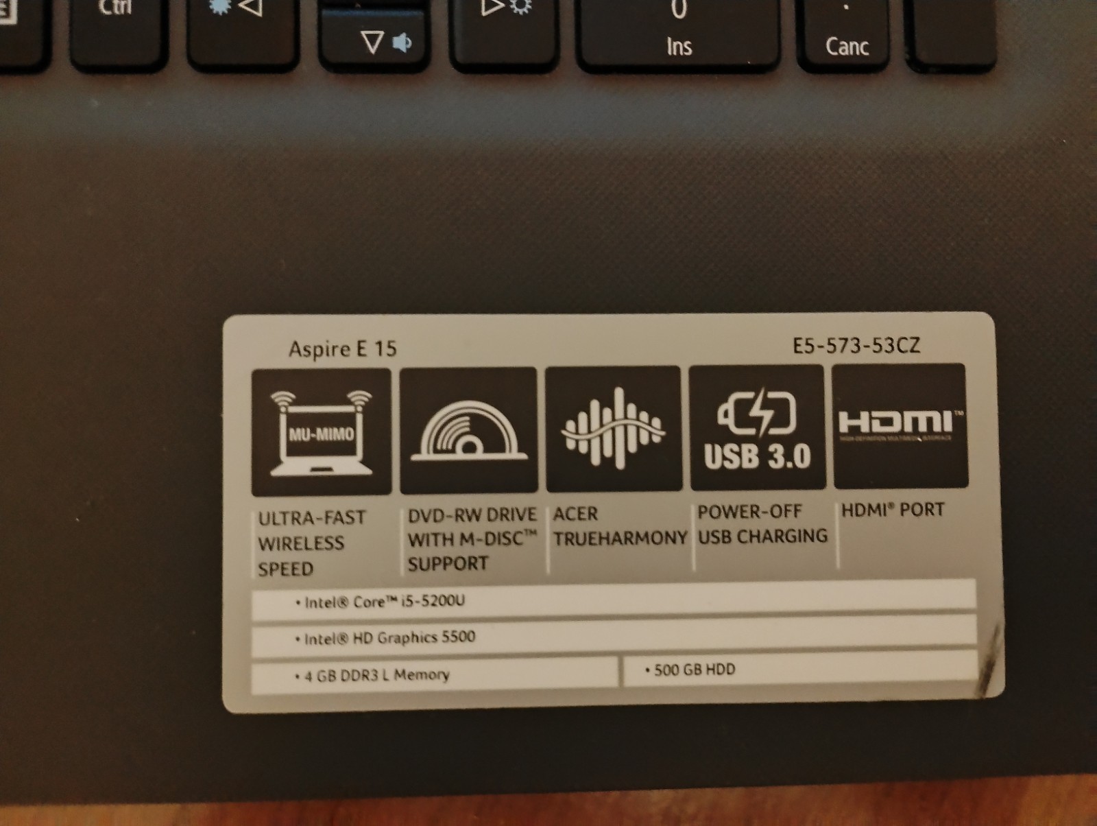 Acer Aspire E5-573-53CZ Used Fair Condition i5200u 12GBRam 250 Ssd Samsung