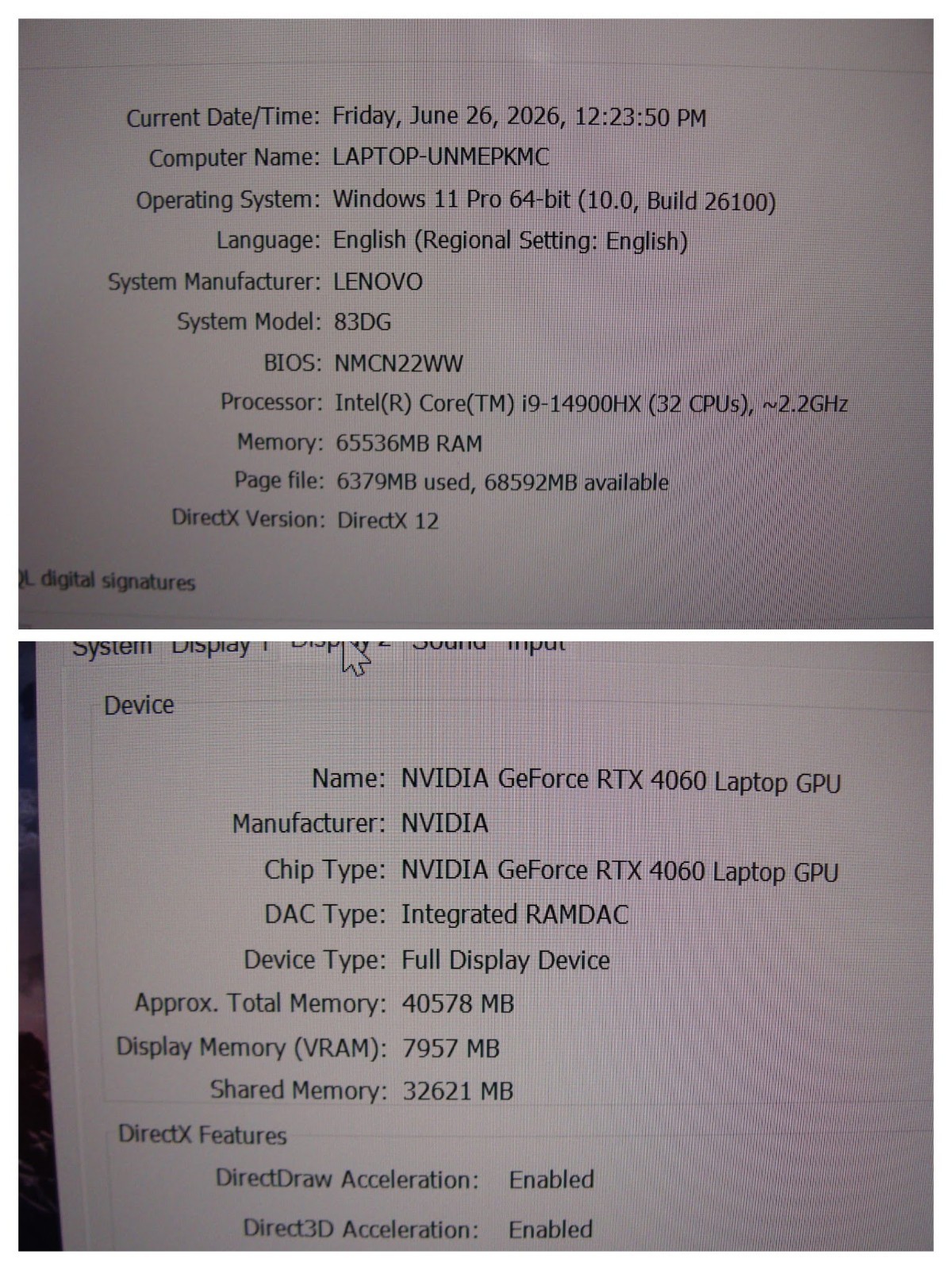 Lenovo Legion 5 16IRX9 16″ WQXGA 165hz i9-14900HX 2.2GHz 64GB 2TB RTX 4060 8GB