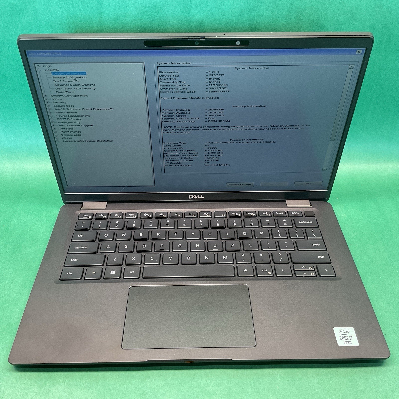 Dell Latitude 7410 14 – i7-10610U – Powers On – NO HARD DRIVE- Untested