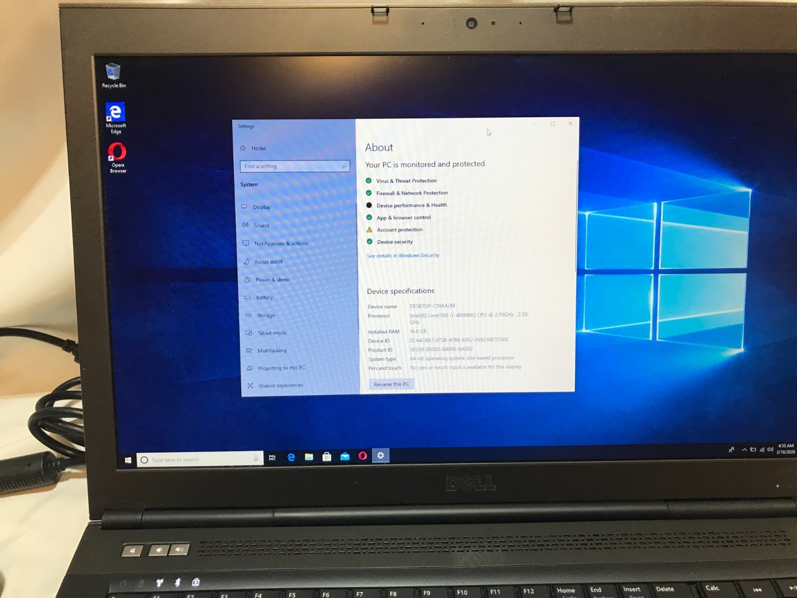 Dell Precision M6800 Core i7-4800Q 2.7 Ghz 8GB Ram 500GB 17″ Win 10 small dent