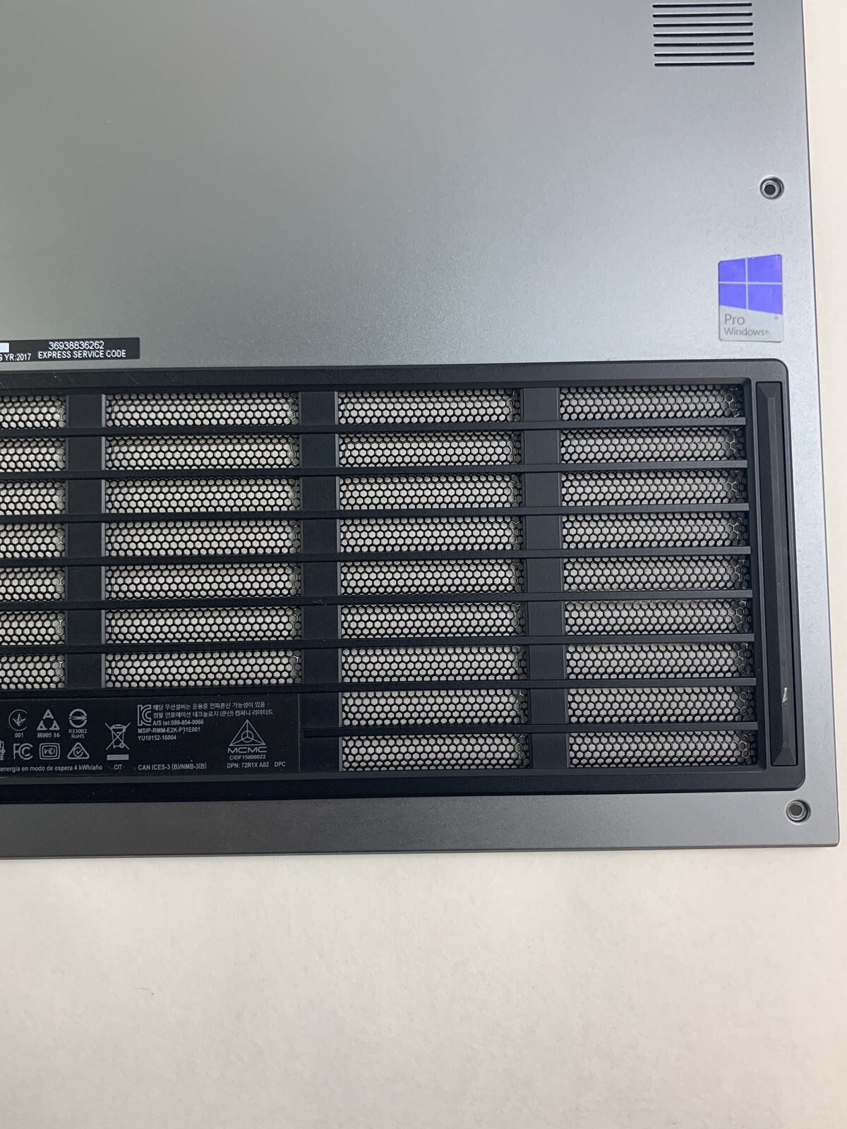 Alienware 17 R4 P31E001 2016 Keyboard Bottom Cover Only – No Screws