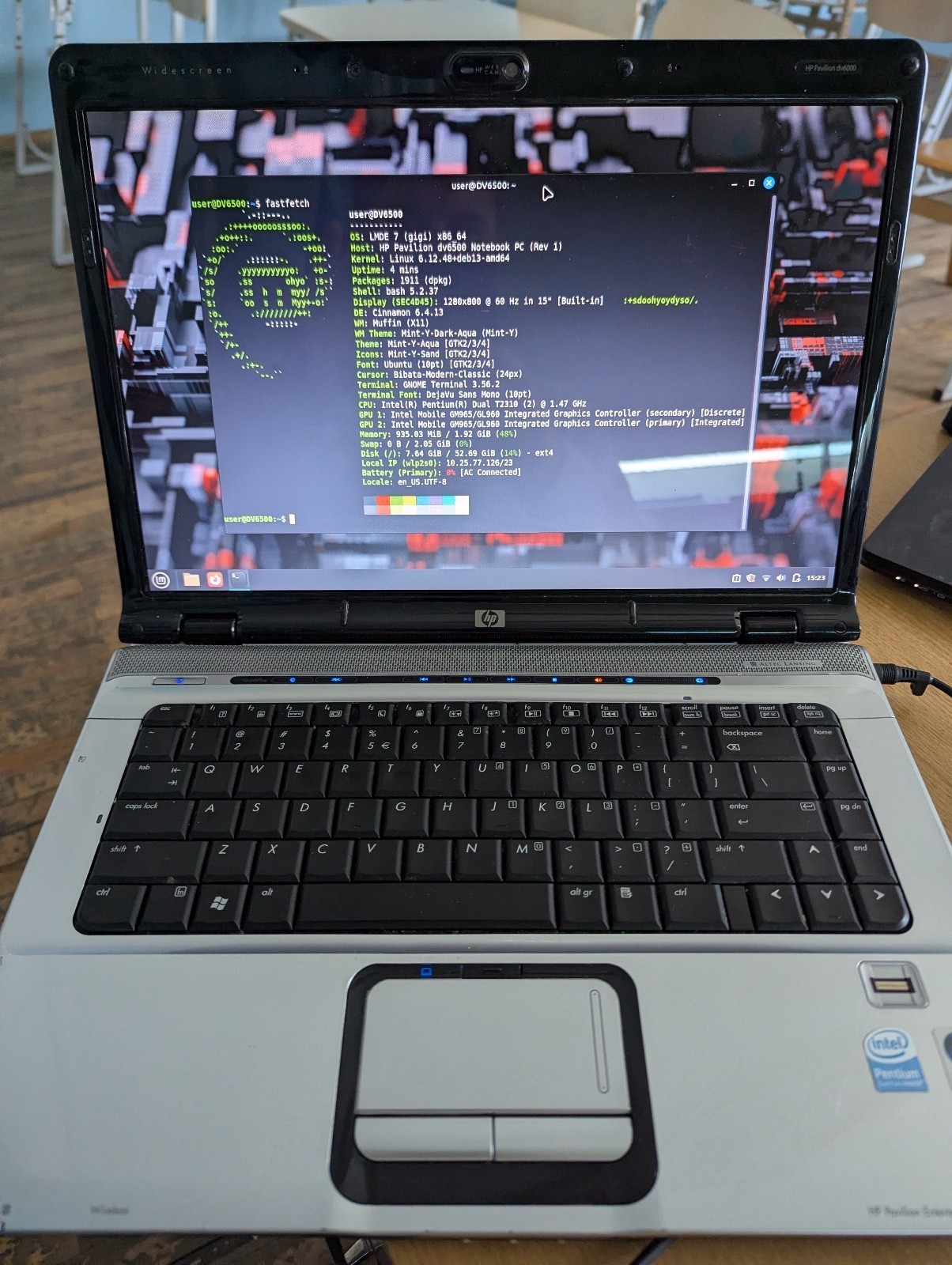HP Pavilion DV6500 Laptop – Pentium T2310, 60gb HDD, 2gb RAM.