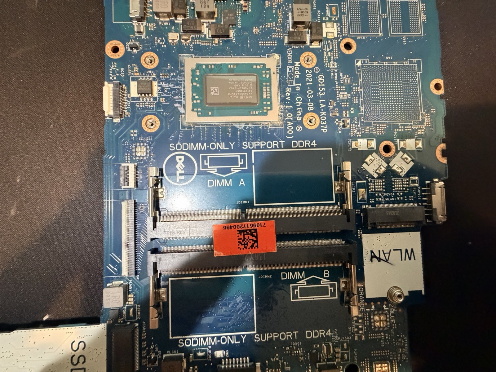 READ Dell Inspiron 3505 RYZEN 5 3450U GDI53 LA-K037P Motherboard UNTESTED
