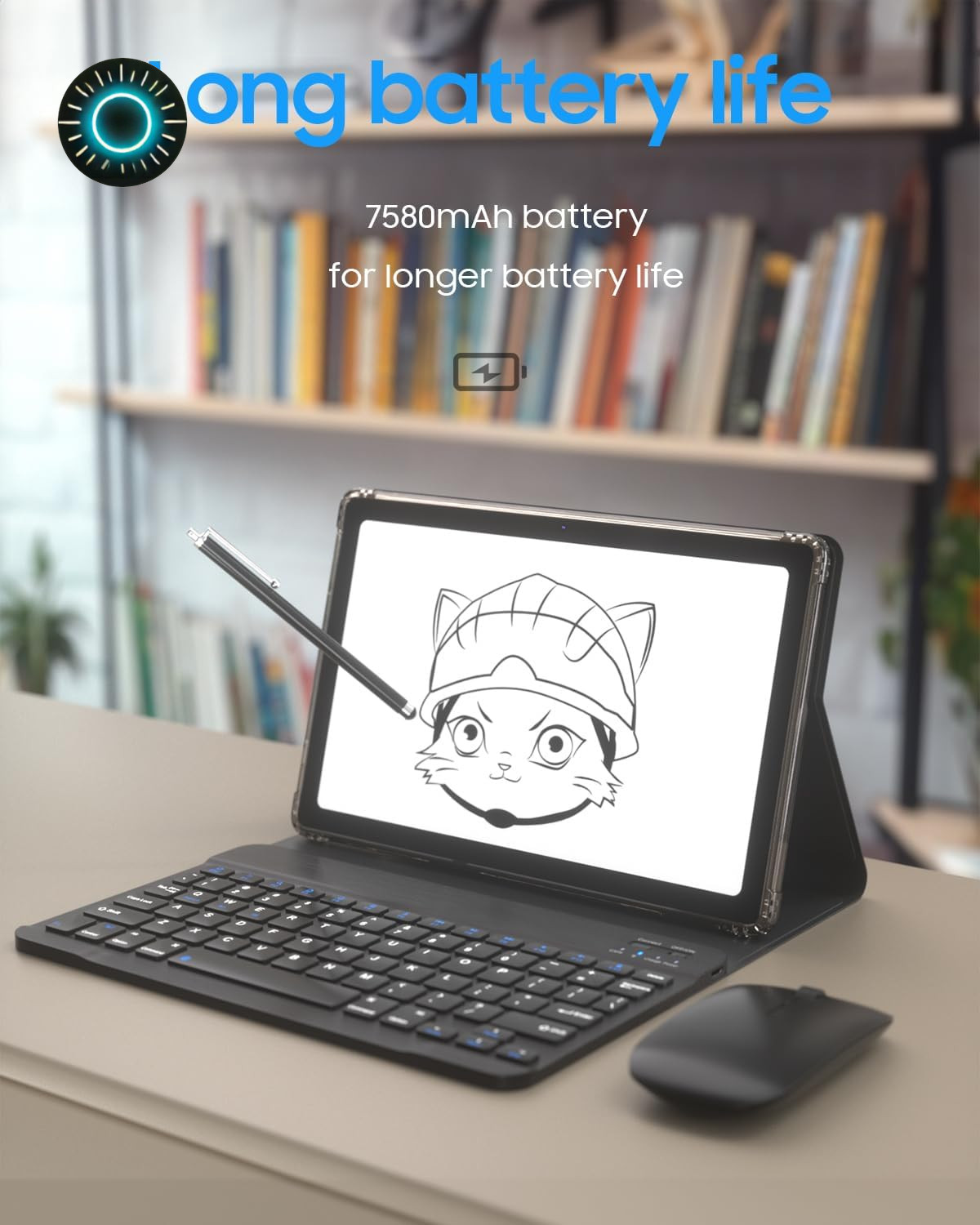 Tablet with Keyboard and Case Android 13.0 10.4 Inch 16GB RAM+128GB ROM 2000 NEW