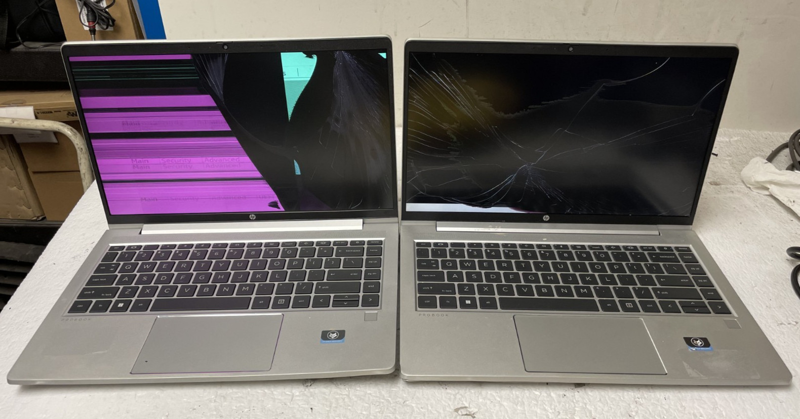 Lot of 2 HP ProBook 445 G10 14″ AMD Ryzen 5 7530U 8GB RAM NO SSD BrokenScreen