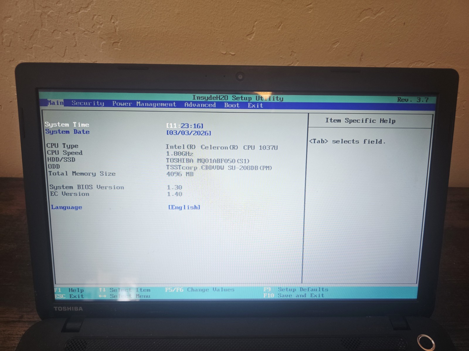 Toshiba Satellite C55 15.6″ HD Laptop Intel Celeron 1037U 4G 500G No OS DVD Cam