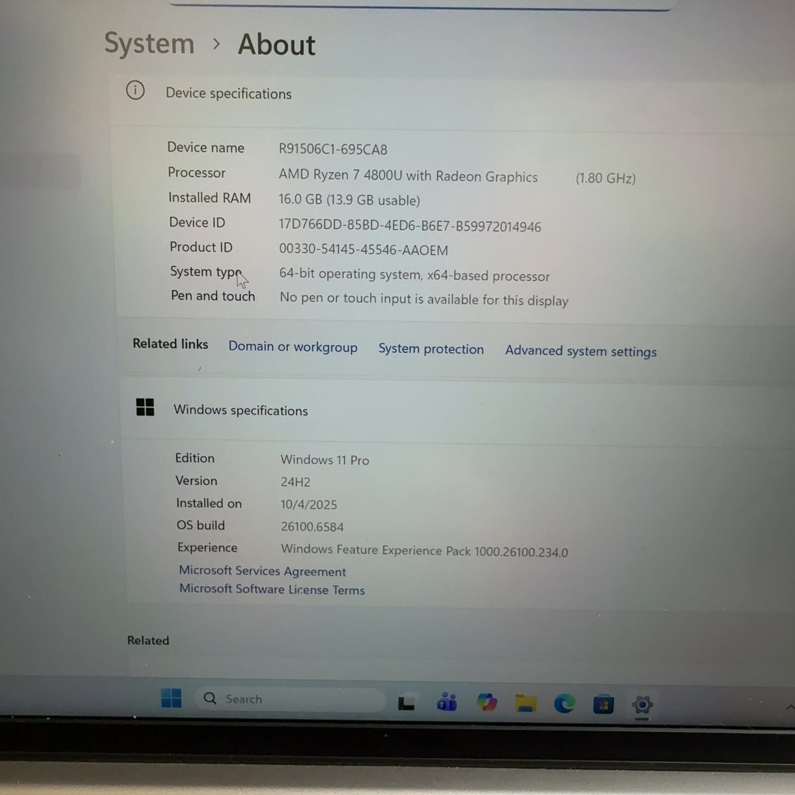Lenovo ThinkBook 14 G2 ARE 14″ AMD Ryzen 7 4800U 16GB RAM 256GB SSD Win 11 Pro