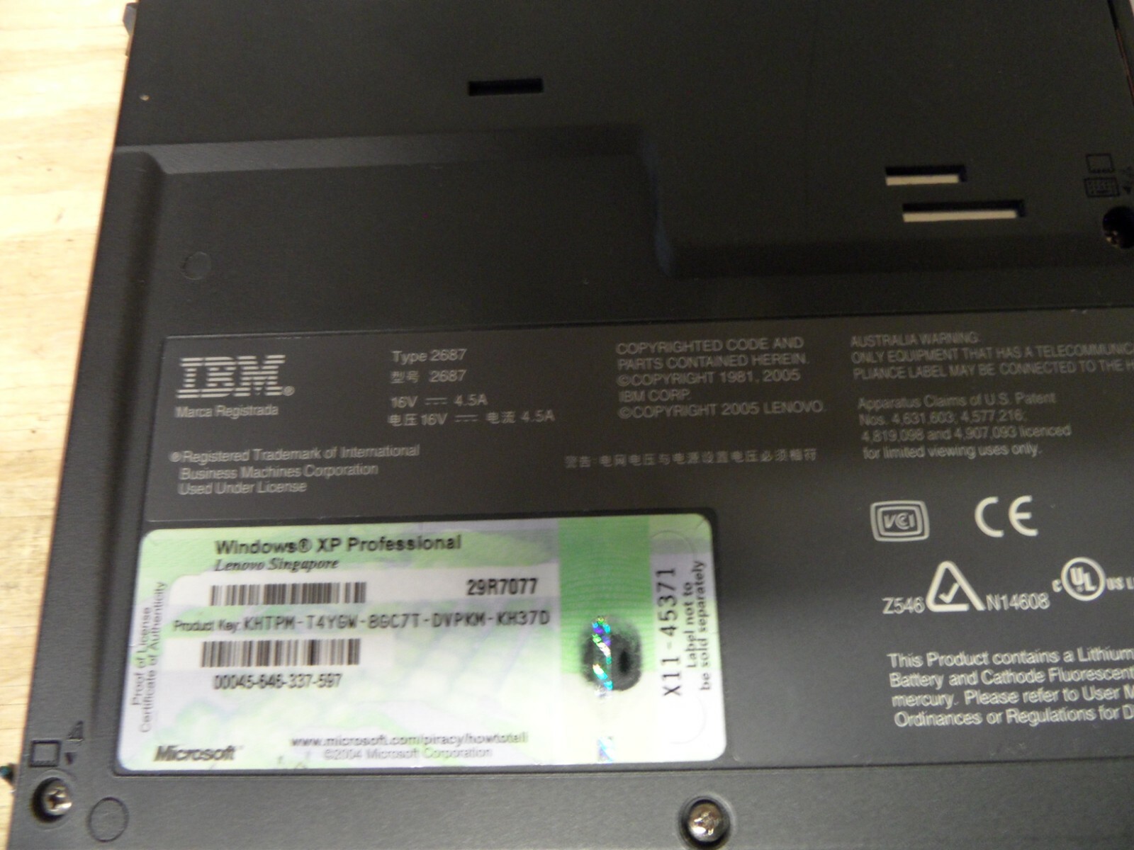 IBM T43 Laptop 4 Parts Dim Screen Could See Bios In Background