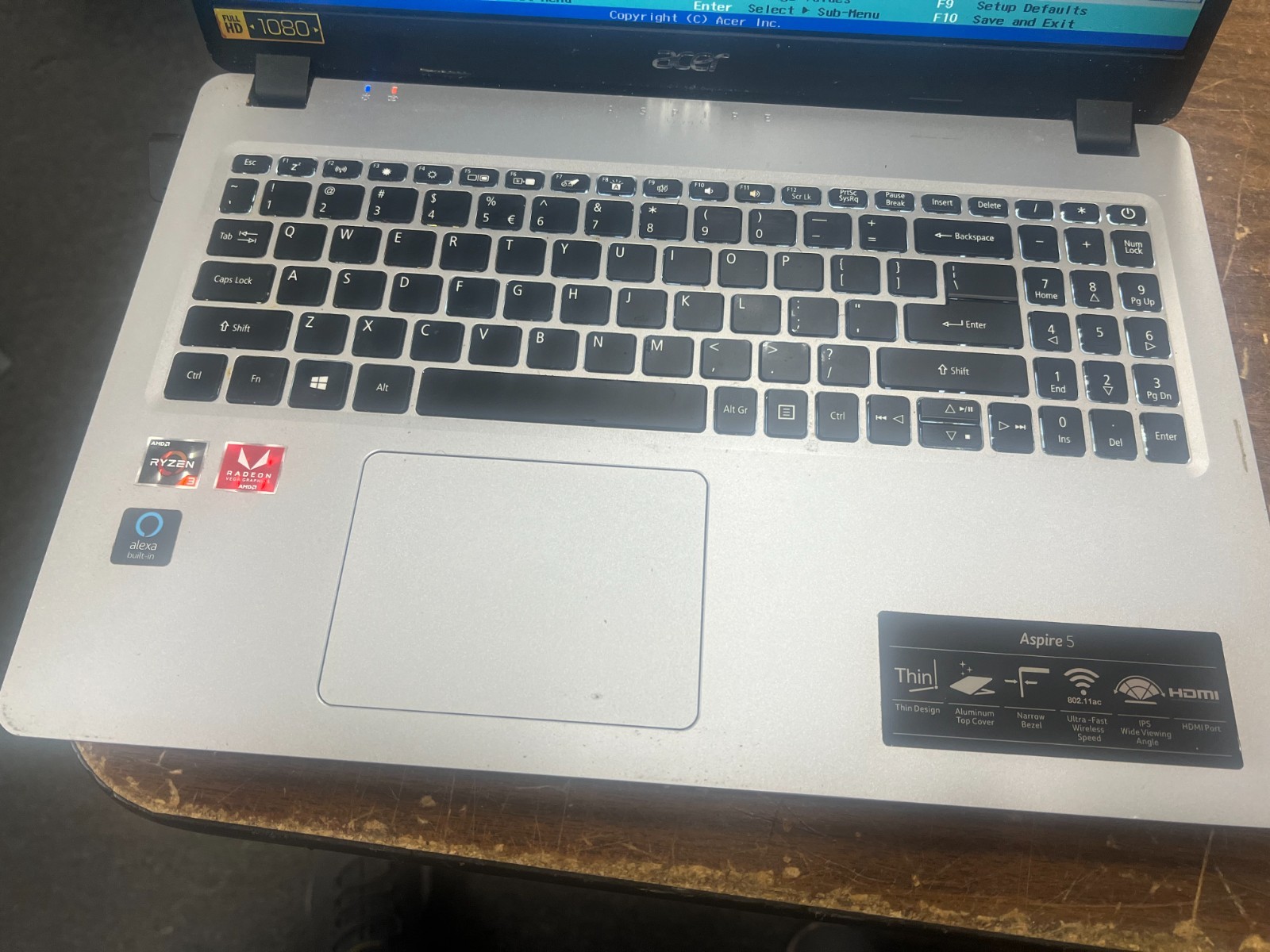 Acer Aspire 5 N19C3 15″ AMD Ryzen 3 3200U 8GB RAM No HDD No OS