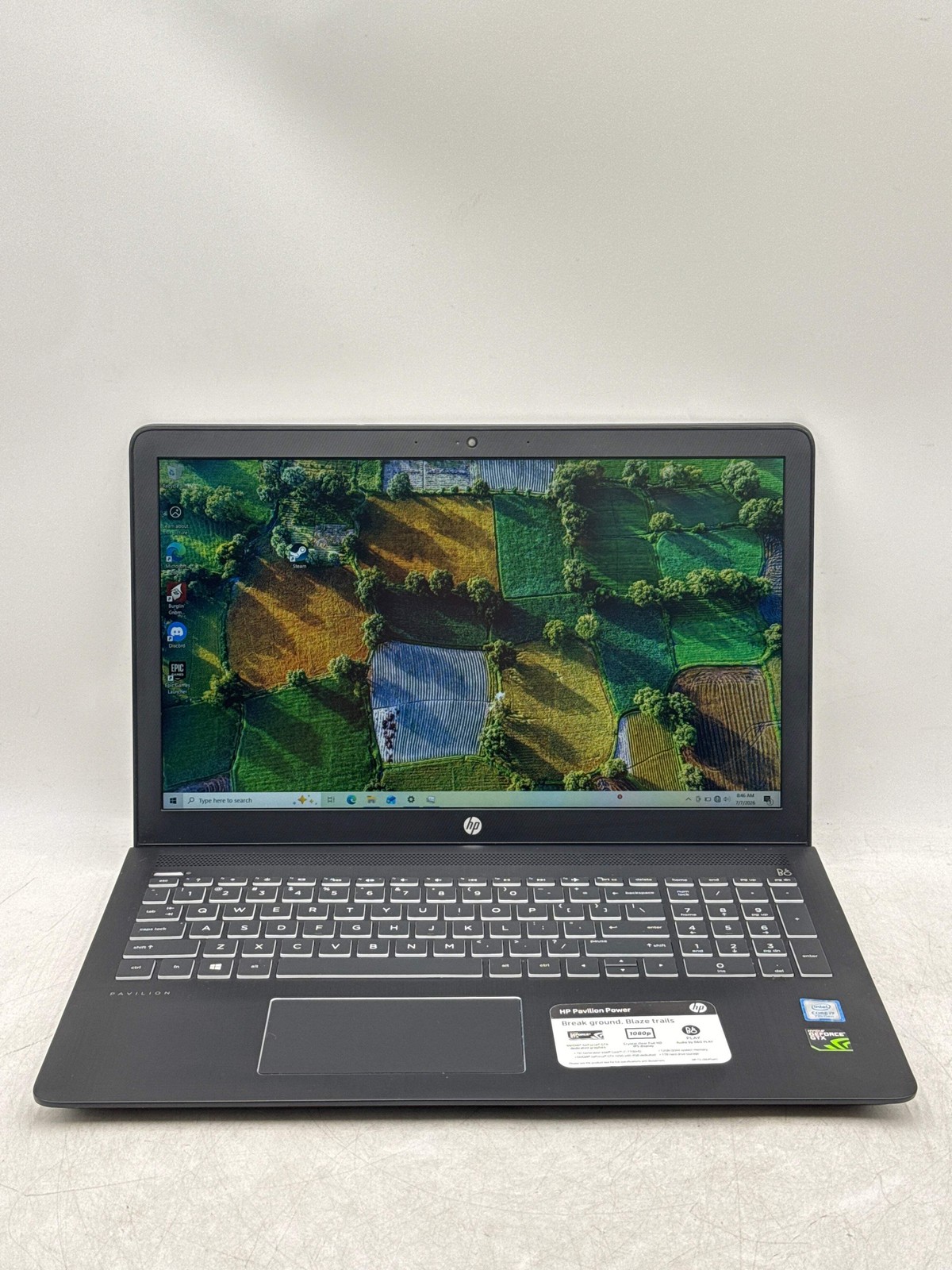 HP Pavilion Power Laptop i7-7700HQ 8GB RAM, 1 TB SSD, GTX 1050
