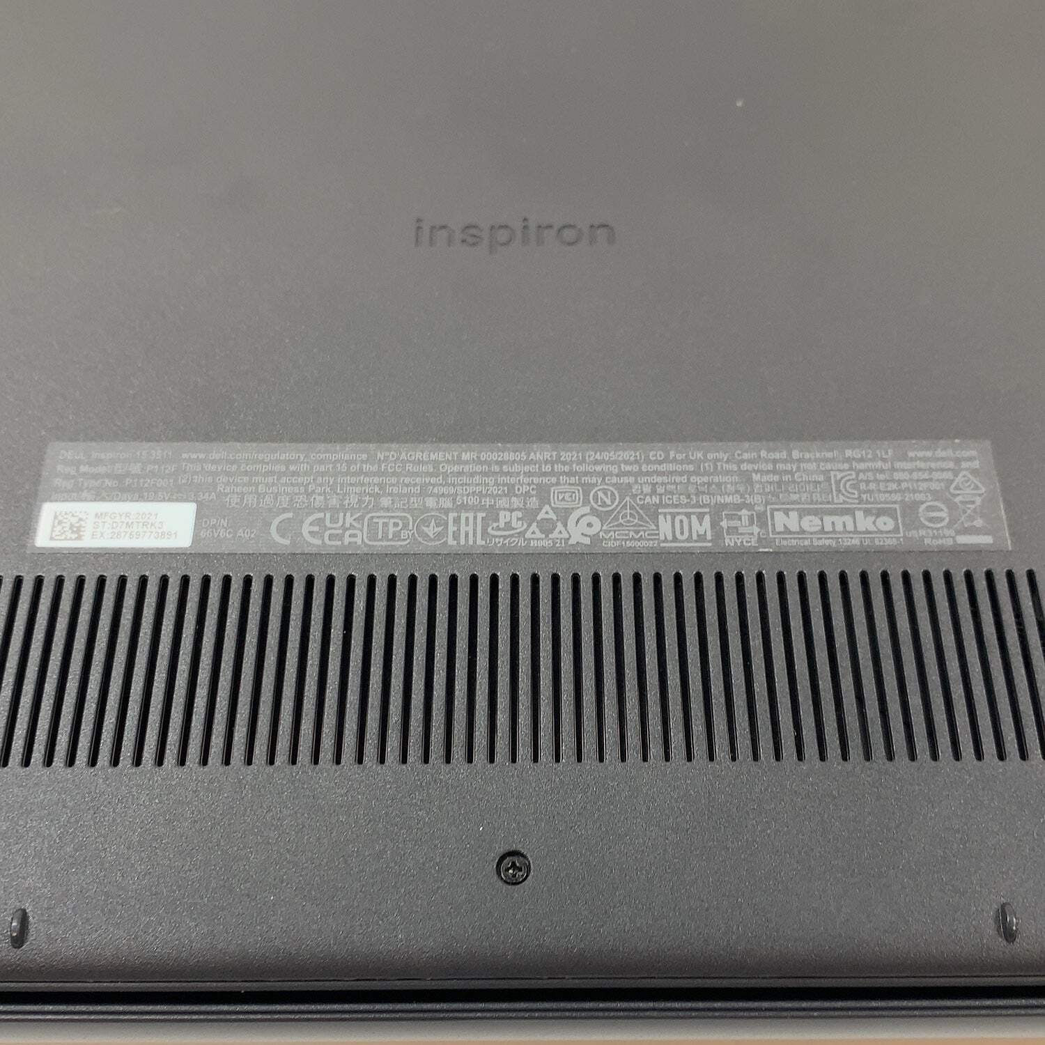 Dell Inspiron OAN9SQ9 15.3″ i3-1115G4 3.0GHz 4GB RAM 128GB SSD